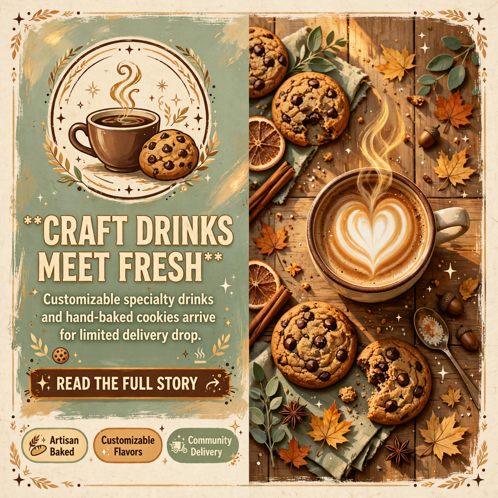 Featured image for "🍪 The Last Straw Specialty Drinks & Fresh-Baked Cookies - October 29 Delivery Drop in Spencer"