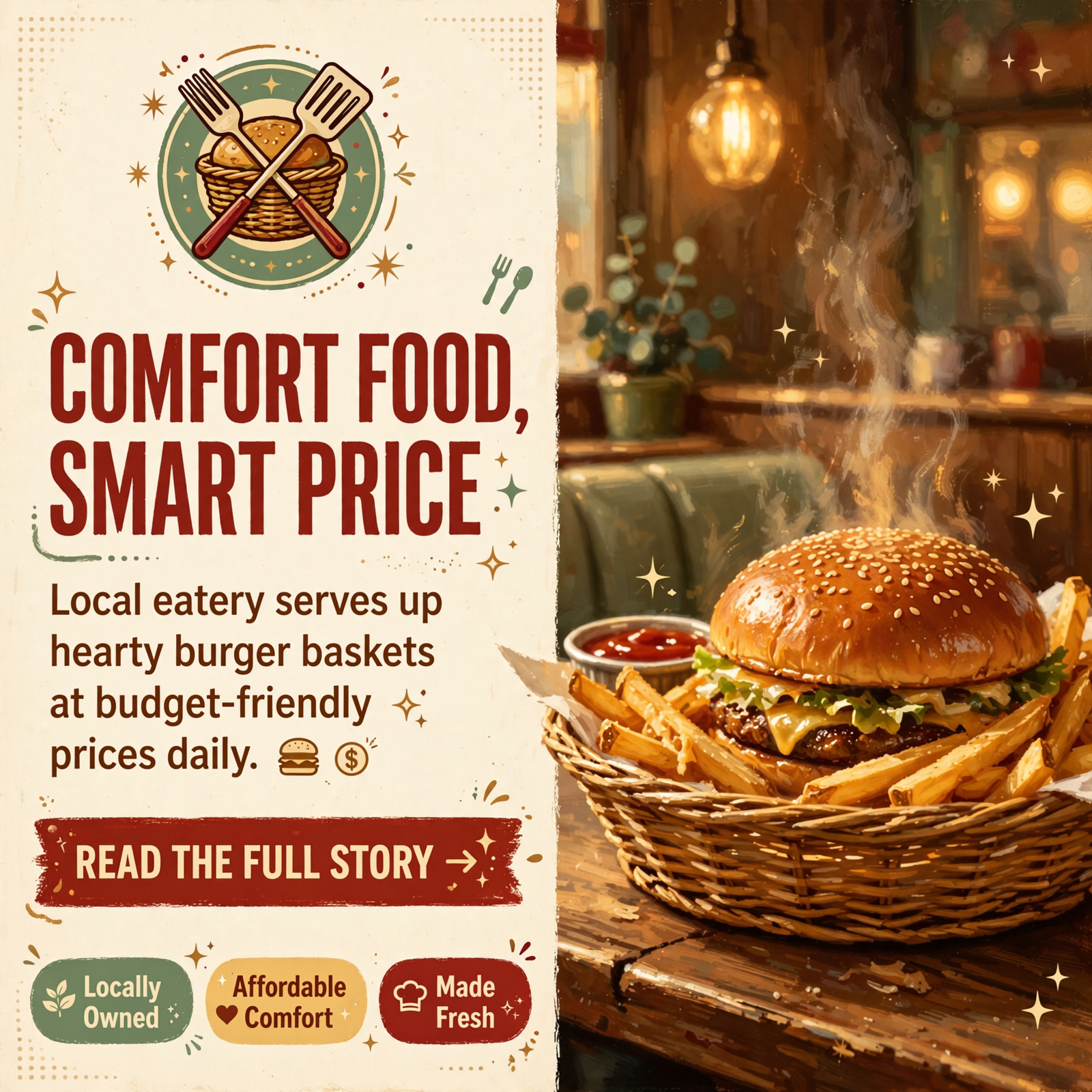 Featured image for "🍔 Burger Baskets Special at The Chef's Restaurant in Whitwell"