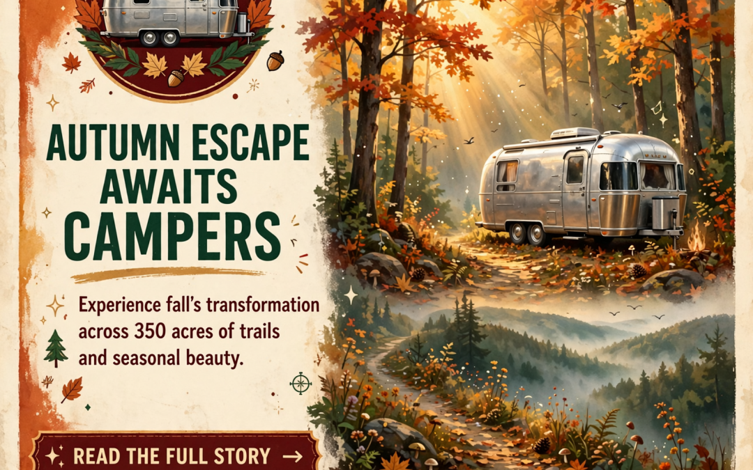 🏕️ Fall Camping at TCPC Airstream Park – 350+ Acres of Trails and Seasonal Color