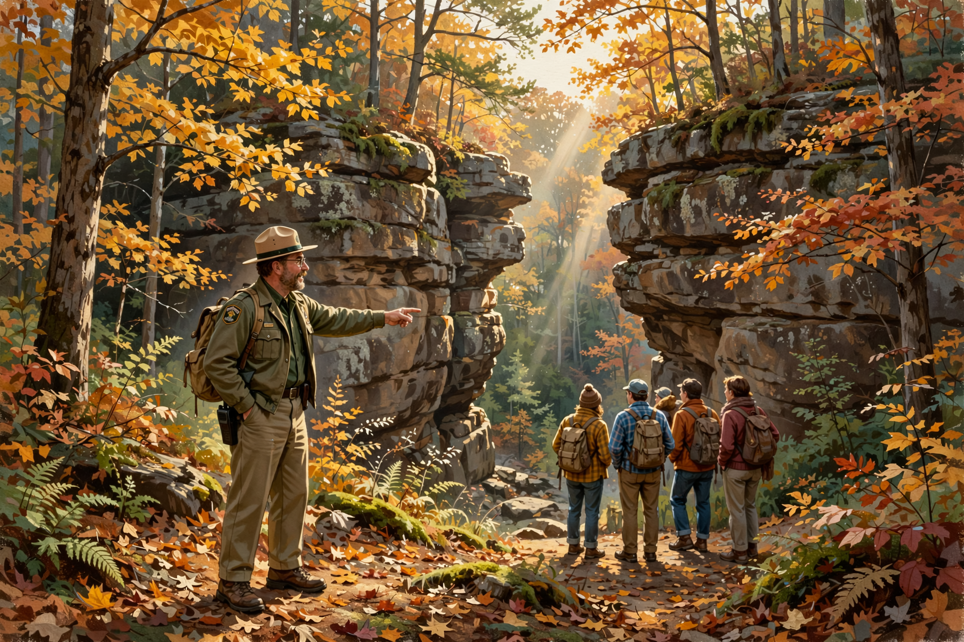 Illustration for 🧭 Hundred-Mile Happenings: Fall Color at Stone Door, Granny Squares and Shorebirds at Harrison Bay, Butter Churning at Cumberland Mountain, a Bike Ride to The Boils, Knot Tying at Fiery Gizzard, Stories and S'mores at Burgess Falls and a Hike to Three Forks Lake