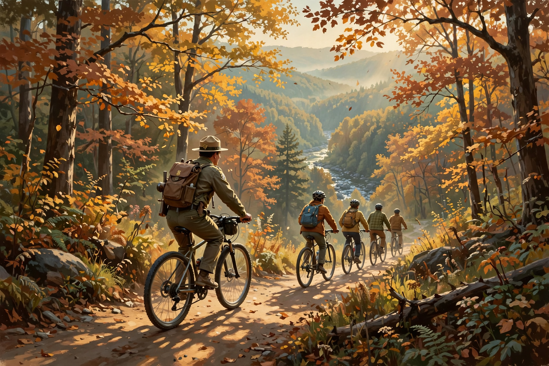 Illustration for 🚲 Coast Mostly Downhill to The Boils on a Ranger Bike Ride at Cummins Falls