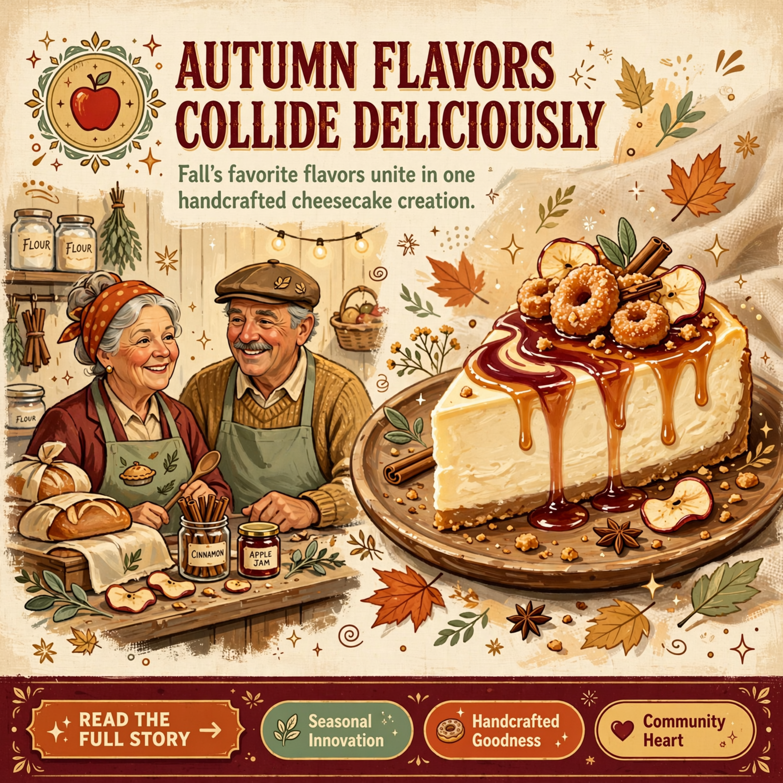 Featured image for "🍎🍩 Apple Cider Donut Cheesecake Arrives at Broken Heart Cheesecakes"