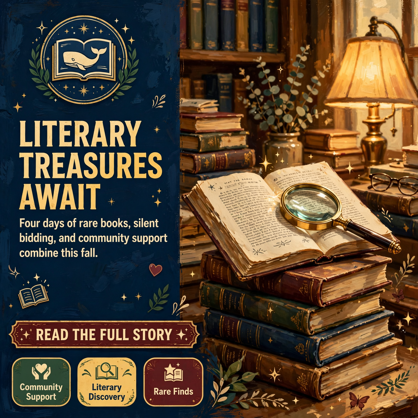Featured image for "📚 Whale of a Book Sale & Silent Auction Comes to Dunlap, October 21-24"