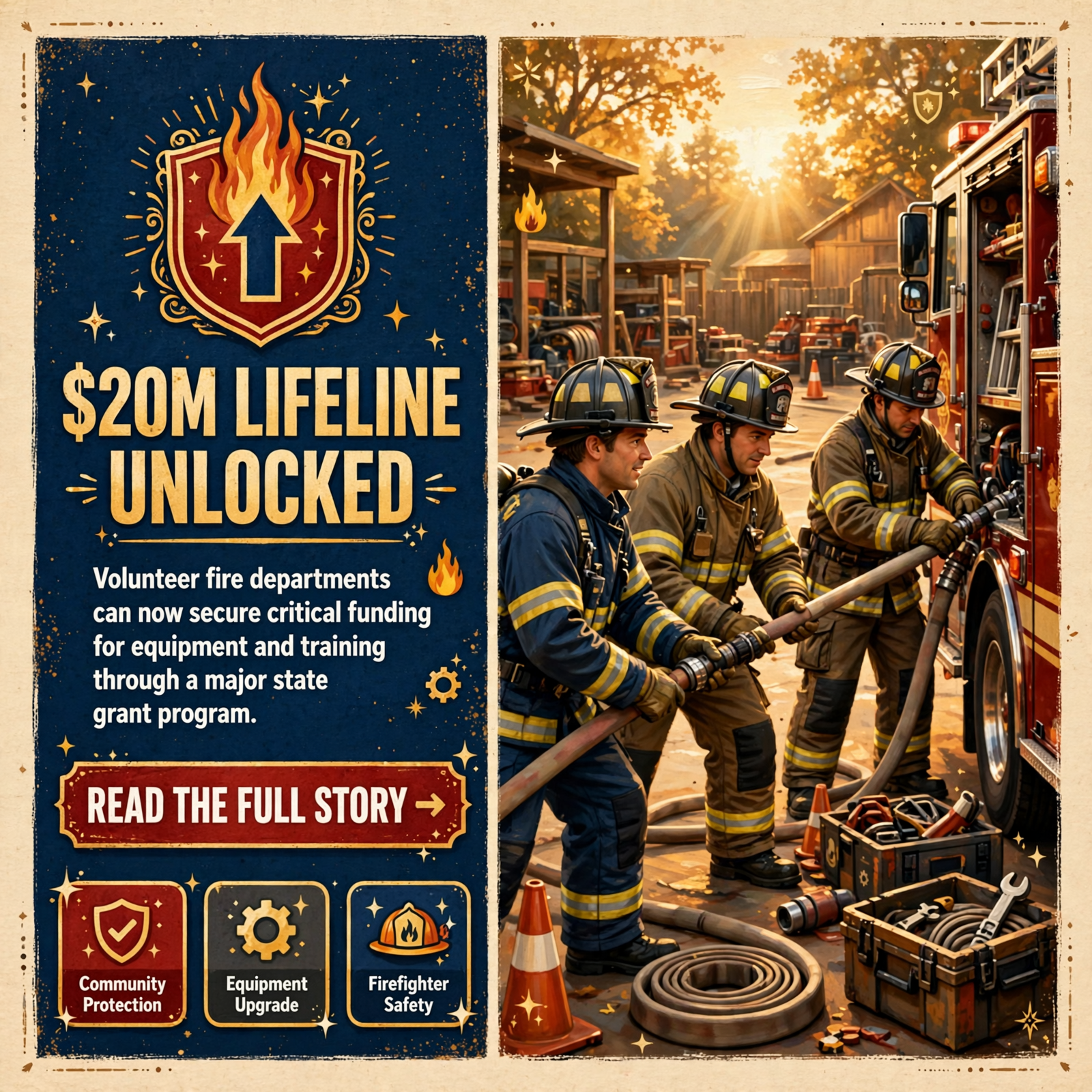 ๐ Tennessee Volunteer Fire Departments Can Apply for $20 Million in Equipment and Training Grants โ Featured Image Featured image for "๐ Tennessee Volunteer Fire Departments Can Apply for $20 Million in Equipment and Training Grants"
