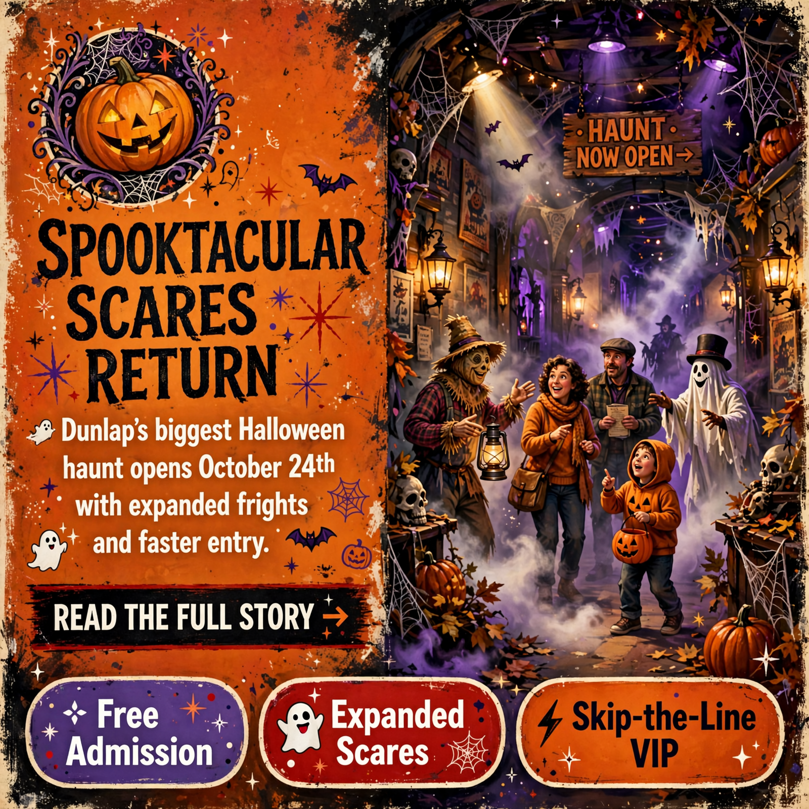 Featured image for "🎃 Hill Circle Spooktacular Opens October 24th - Dunlap's Largest Haunted House Returns"