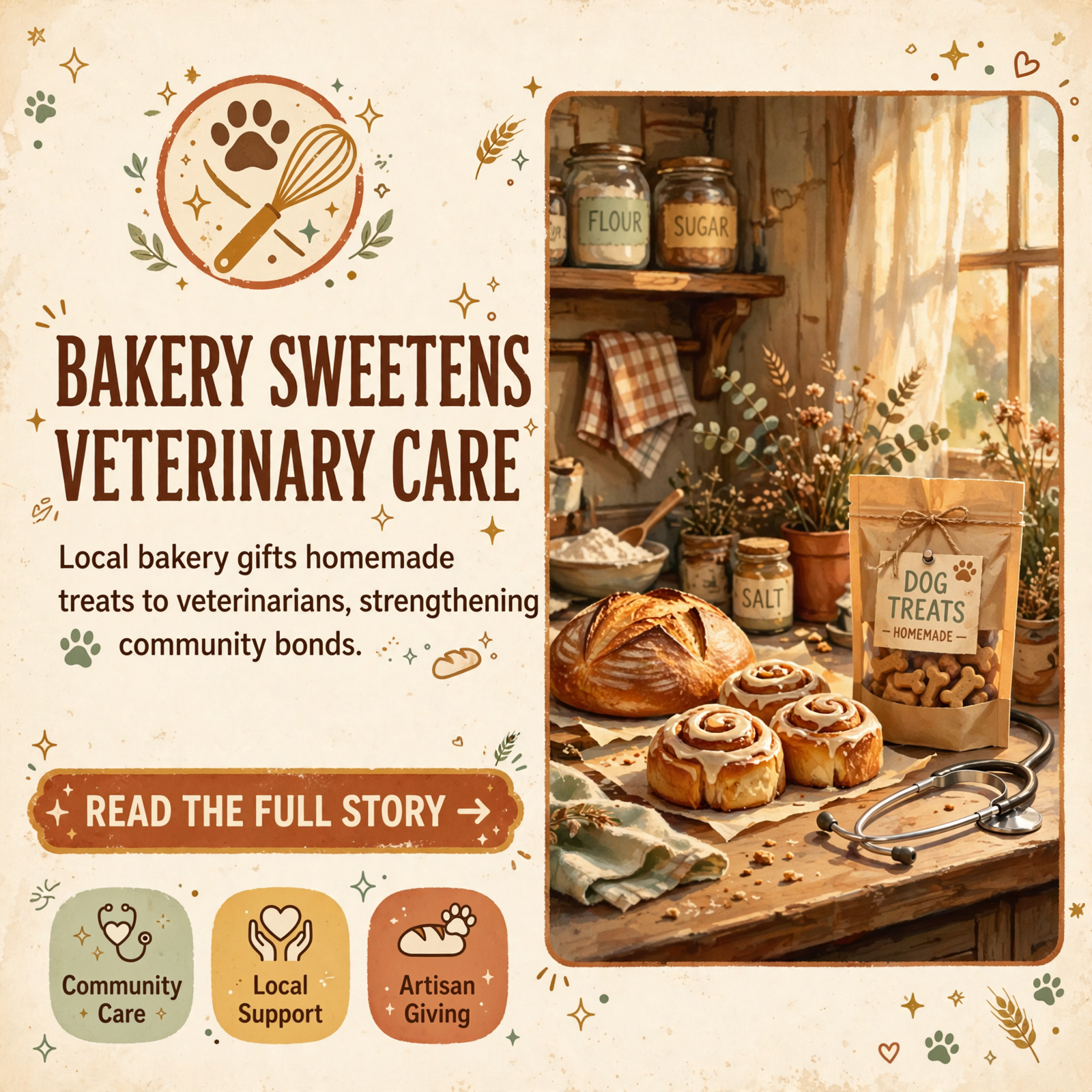 Featured image for "🐾 The Rustic Raccoon Shares Homemade Treats with Local Veterinary Team"