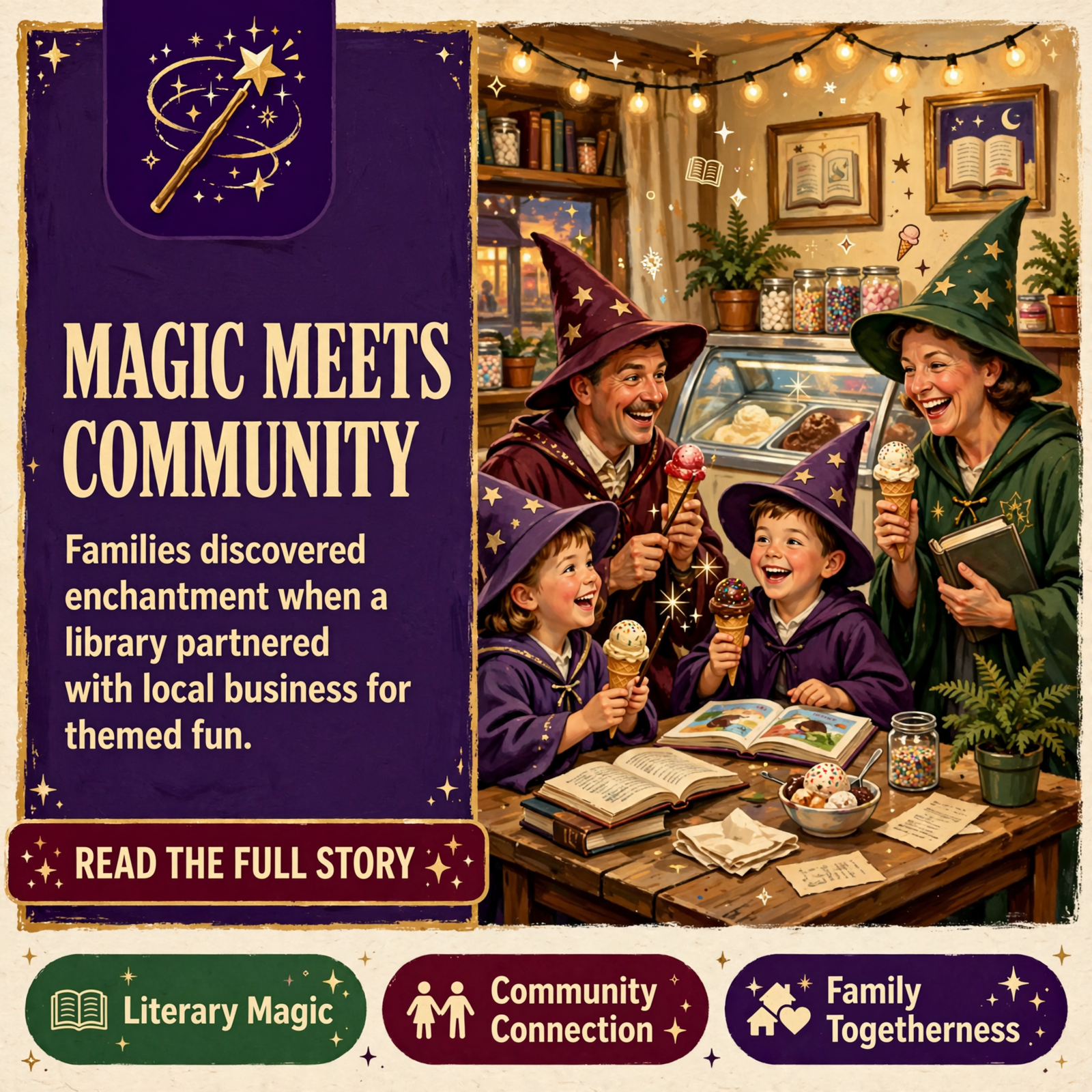 Featured image for "🪄 Sequatchie County Public Library Hosts Harry Potter-Themed Family Fun Night at Udder Yum Ice Cream Shoppe"