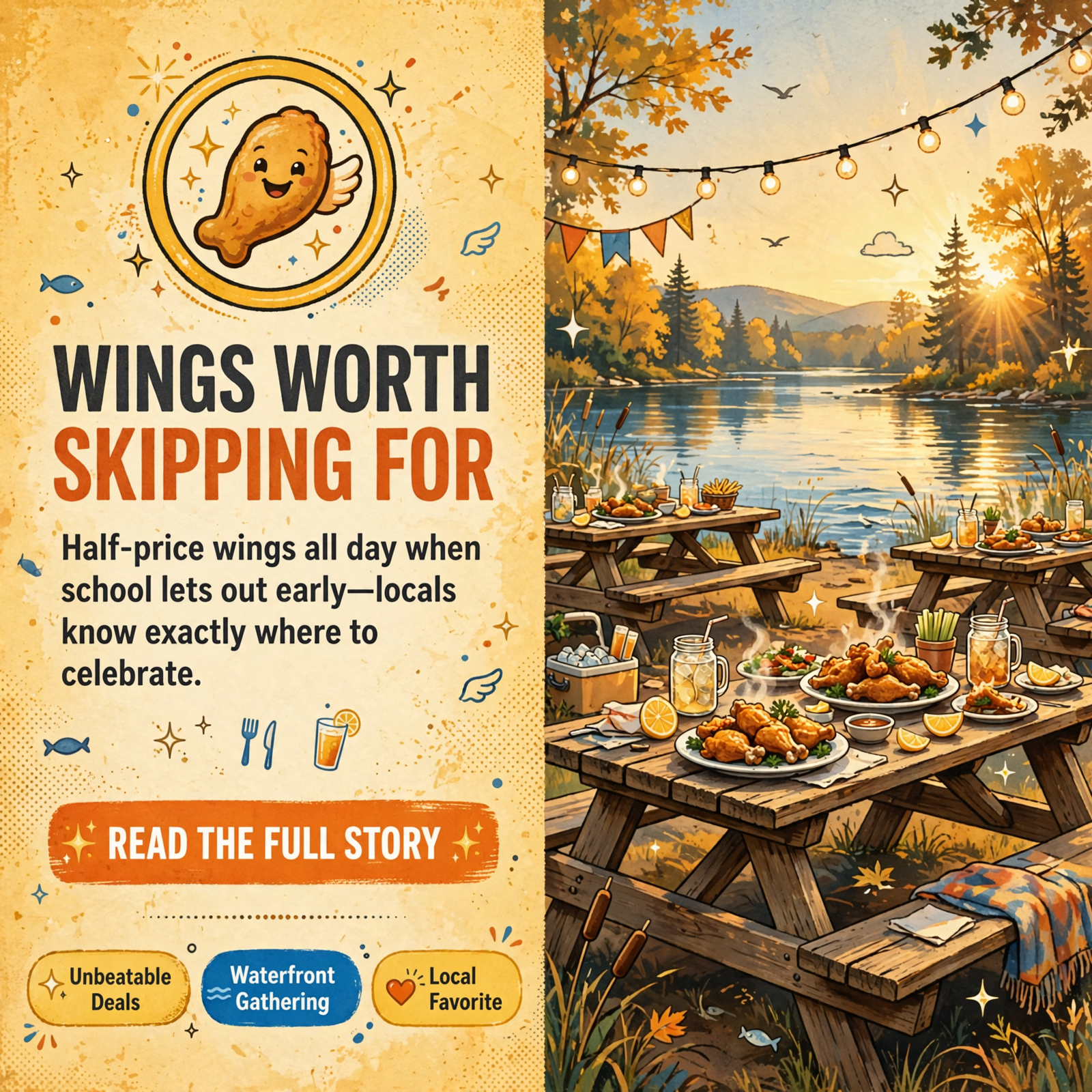 🍗 50¢ Wings All Day at Nick’s Lakeside Grill in Spring City — Featured Image Featured image for "🍗 50¢ Wings All Day at Nick's Lakeside Grill in Spring City"