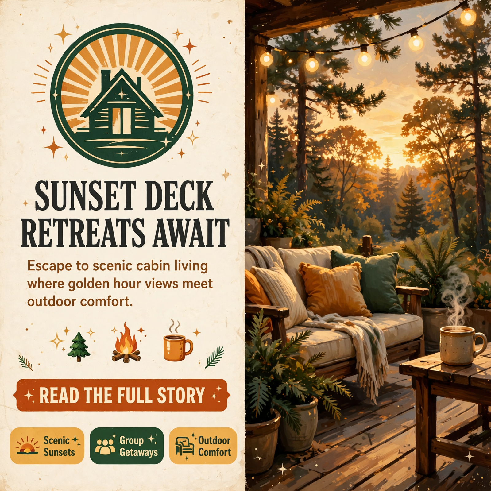 Featured image for "🌅 Deerwatch Cabin Offers Sunset Views and Deck Evenings in Spencer"