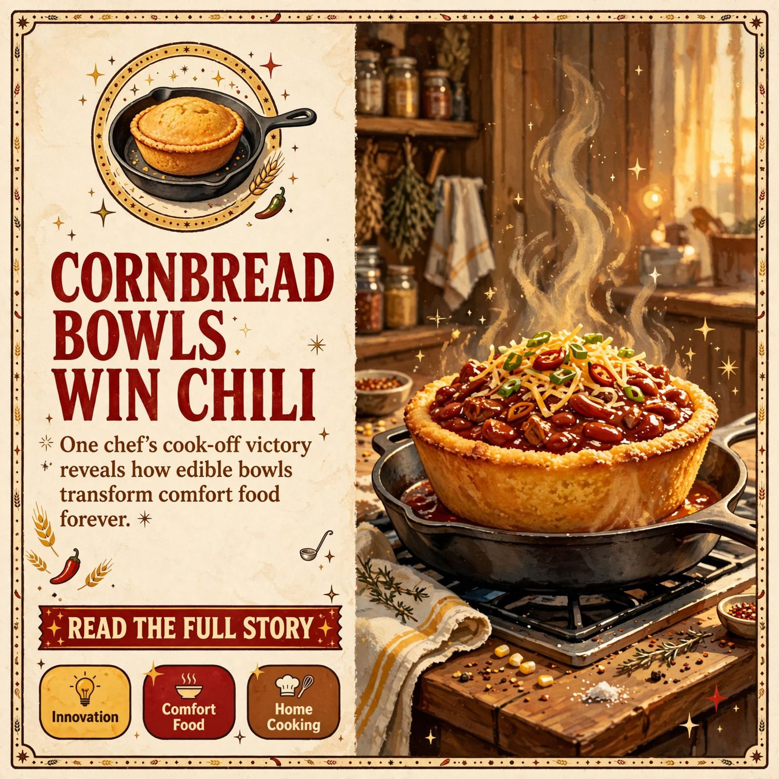 Featured image for "🍲 Cornbread Bowls Level Up Chili Night - A Southern Twist on a Classic Comfort Meal"