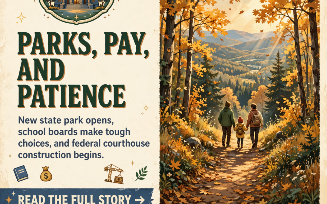 🏛️ Courthouse Corner: Tennessee Names Its 70th State Park Angel’s Hollow, Grundy’s School Board Says No to Raises, Van Buren Pauses 911 Board Picks, and Chattanooga Breaks Ground on a New Federal Courthouse