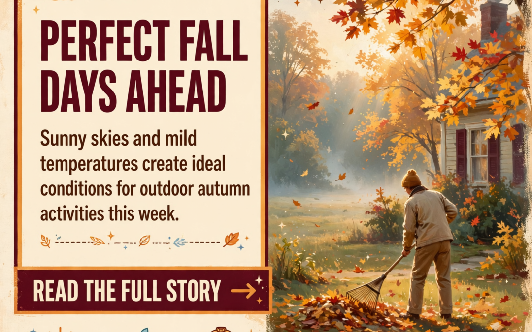 🌤️ Beautiful Fall Weather Ahead: Sunny Skies and Mild Temperatures Through the Weekend