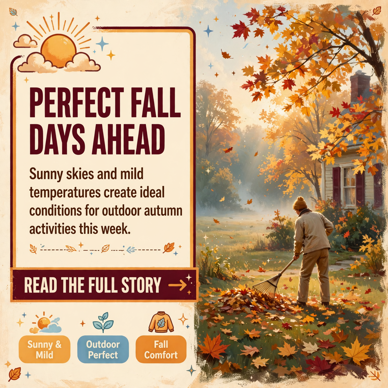 Featured image for "🌤️ Beautiful Fall Weather Ahead: Sunny Skies and Mild Temperatures Through the Weekend"