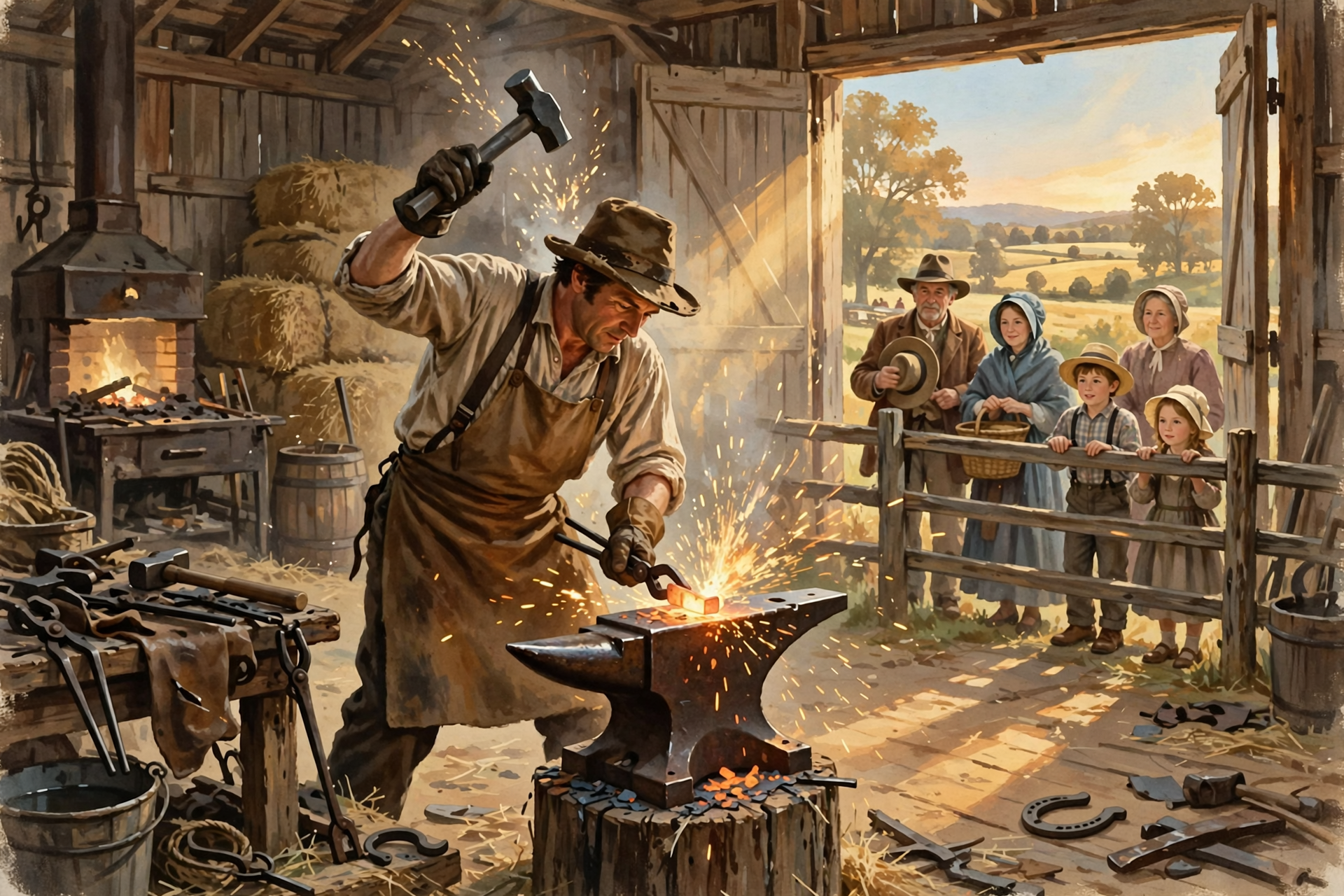 Illustration for 🌾 Watch a Blacksmith, Ride a Hay Wagon and Hear Old-Time Music at Sgt. York's Farm