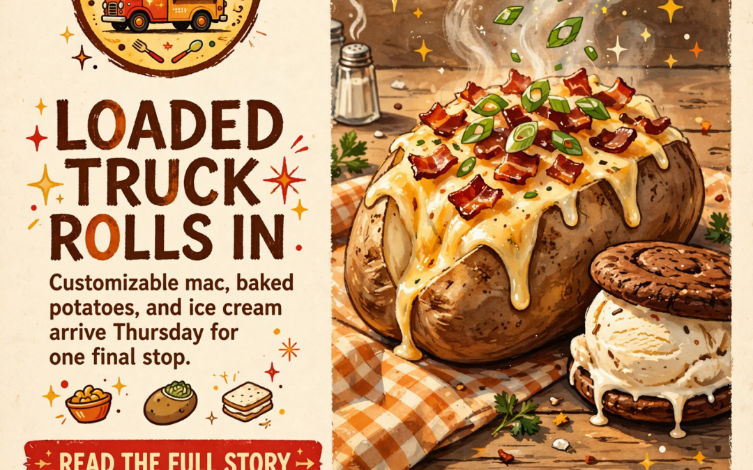 🚚 It’s Loaded Food Truck Stops in Pikeville Thursday with Loaded Mac, Baked Potatoes & Ice Cream