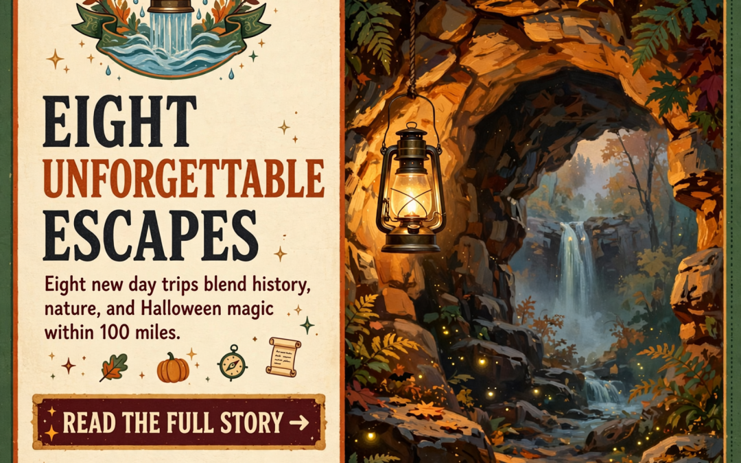 🧭 Hundred-Mile Happenings: Sunrise Coffee at Burgess Falls, a Lantern Hike to Hazard Cave, a Costume Hike at the Stone Door, a Halloween Float on the Ocoee, Frontier Pelts at Fort Southwest Point, Campfire Tales at Harrison Bay, Campground Trick-or-Treat in Crossville and a 1930s Christmas With Santa