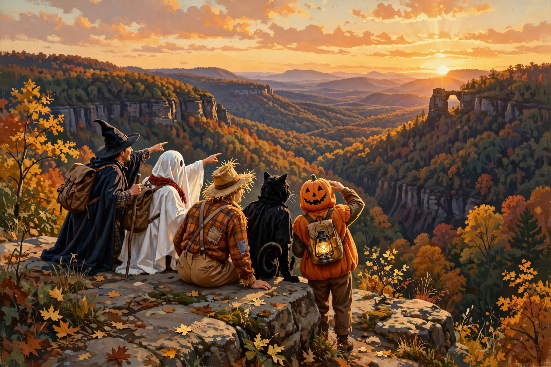 Illustration for 👻 Hike to a Sunset Overlook in Costume at Savage Gulf's Stone Door Side