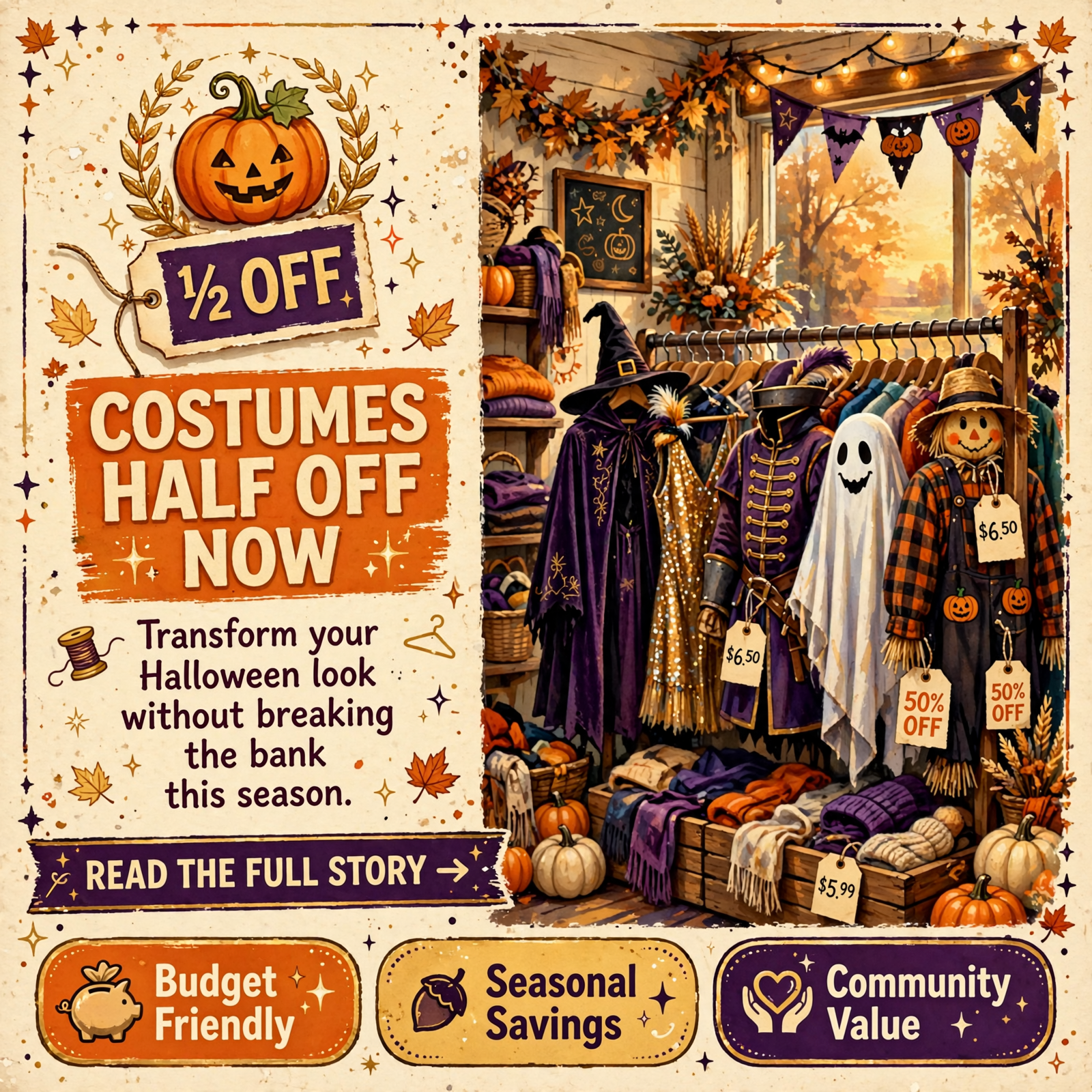 Featured image for "🎃 Halloween Costumes 50% Off at CWC Thrift Store in Whitwell"