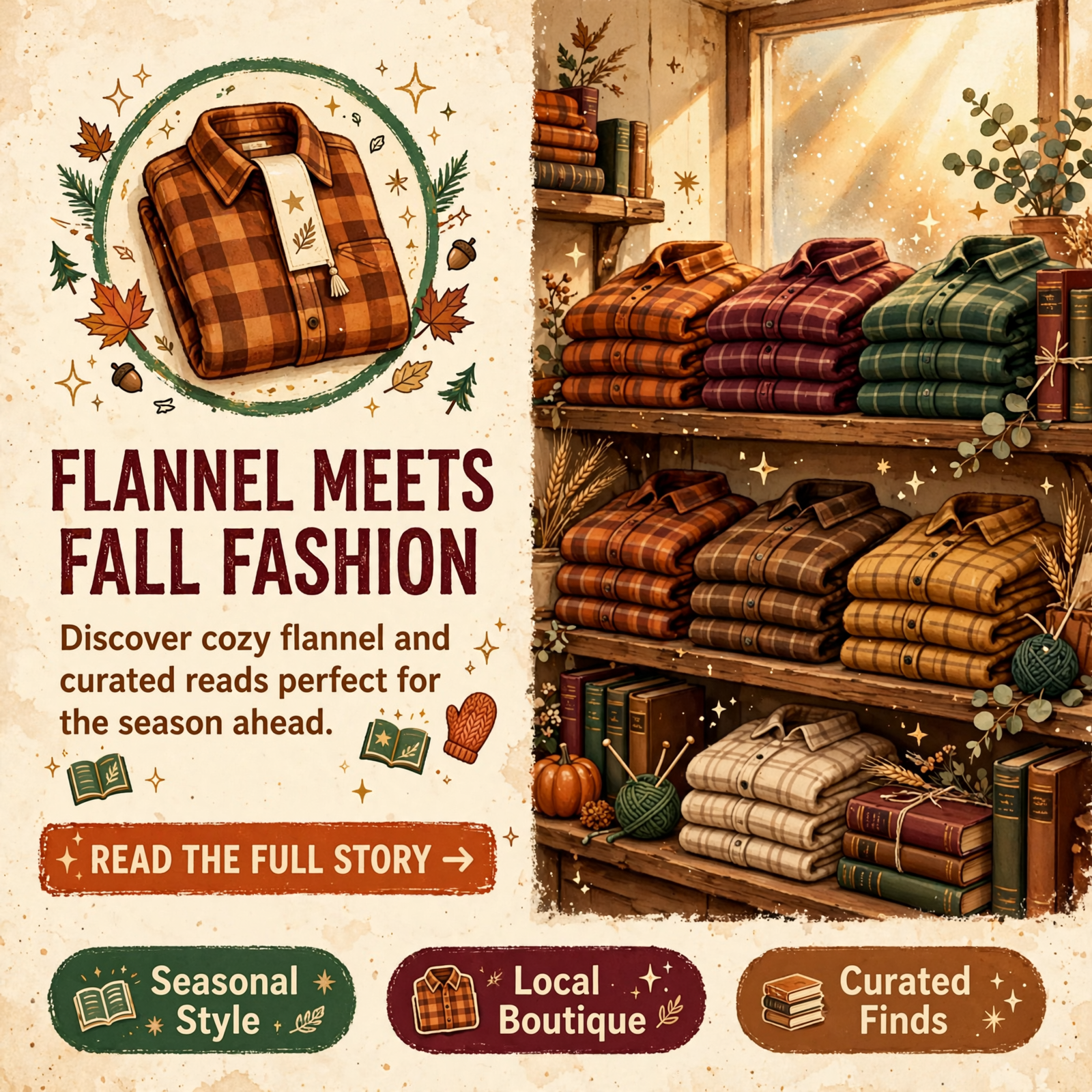 Featured image for "👕 Fall Flannel and Books at Pretty Clothes Shoppe in Crossville"
