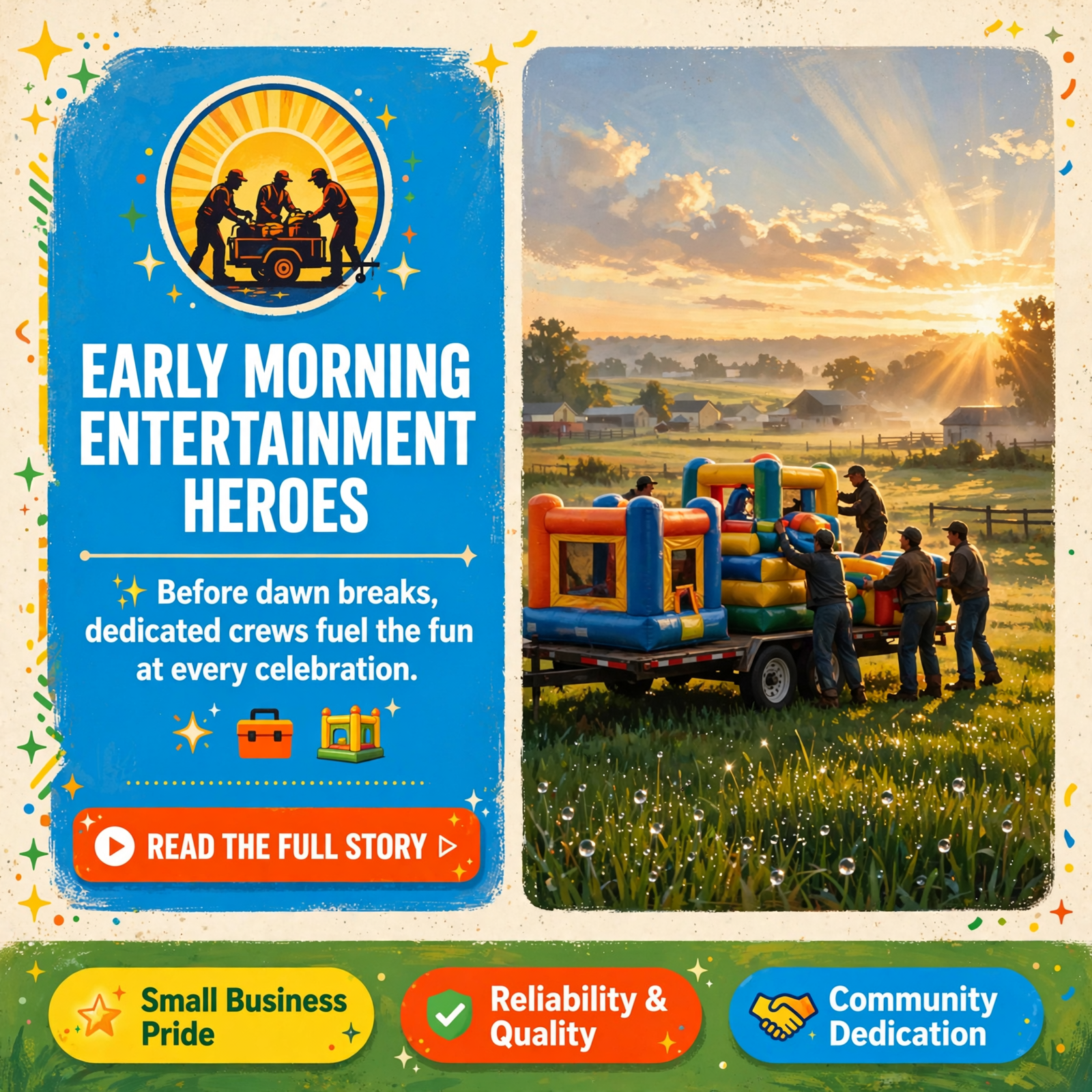 Featured image for "🐒 Behind the Bounce: The Early Morning Hustle of Monkeytown Inflatables"
