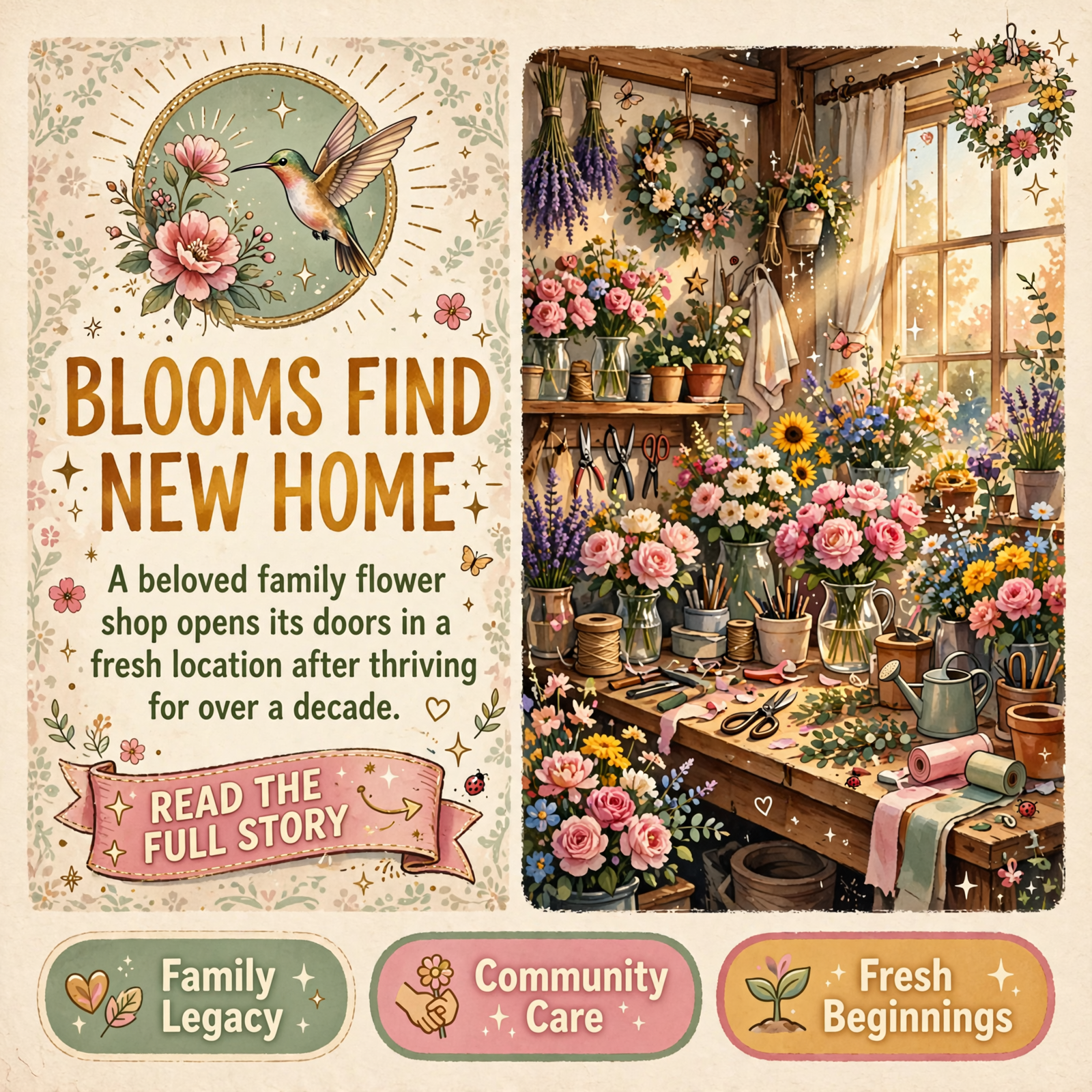 Featured image for "🌸 Hummingbird Flowers Blooms in New Powells Crossroads Home"