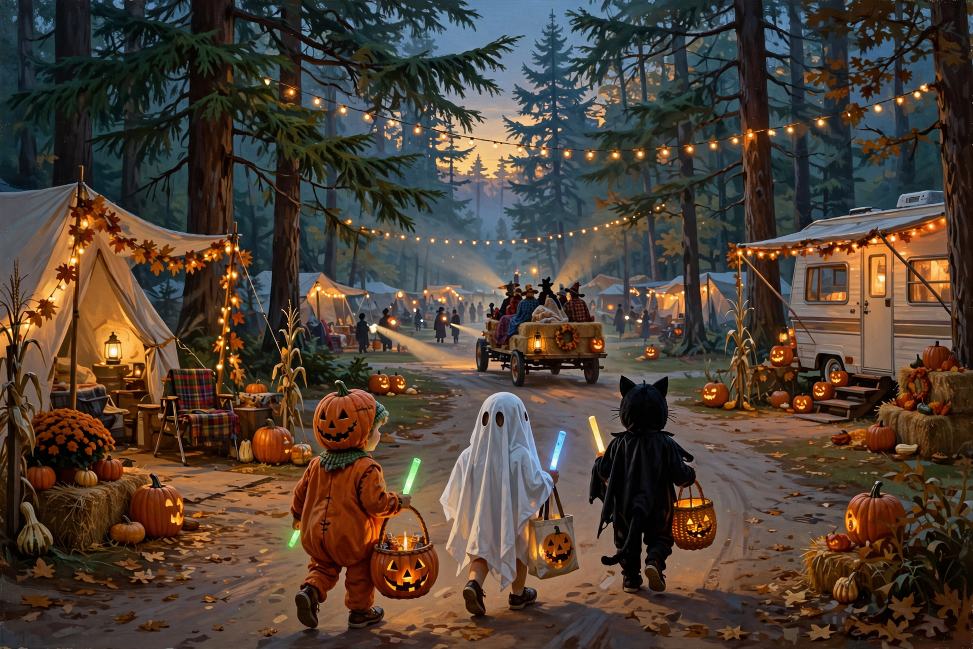 Illustration for 🎃 Trick-or-Treat Campsite to Campsite, With Hayrides and a Costume Contest, at Cedars of Lebanon