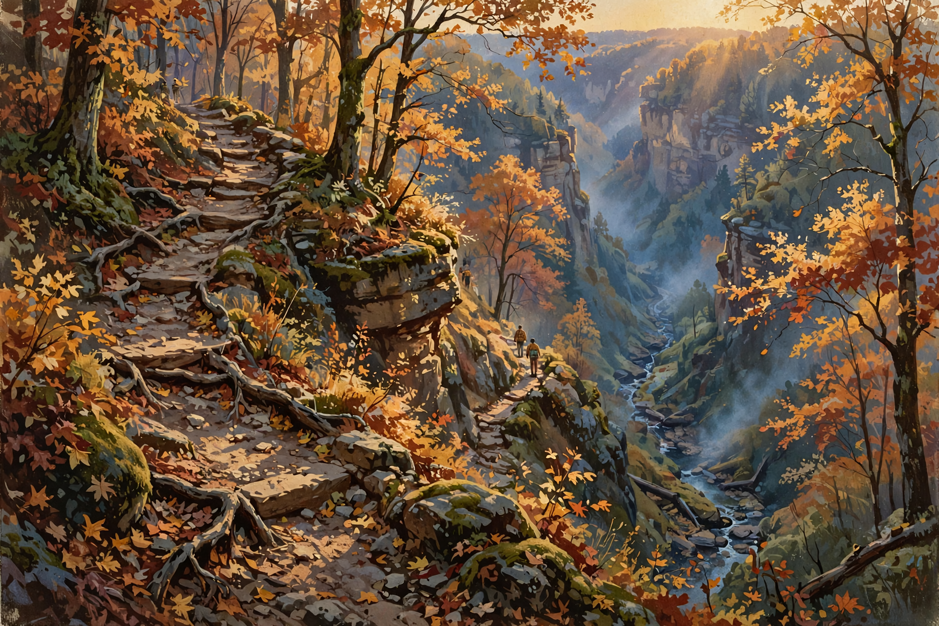 Illustration for 🥾 Hike Deep Into a Georgia Canyon Along Bear Creek at Cloudland Canyon