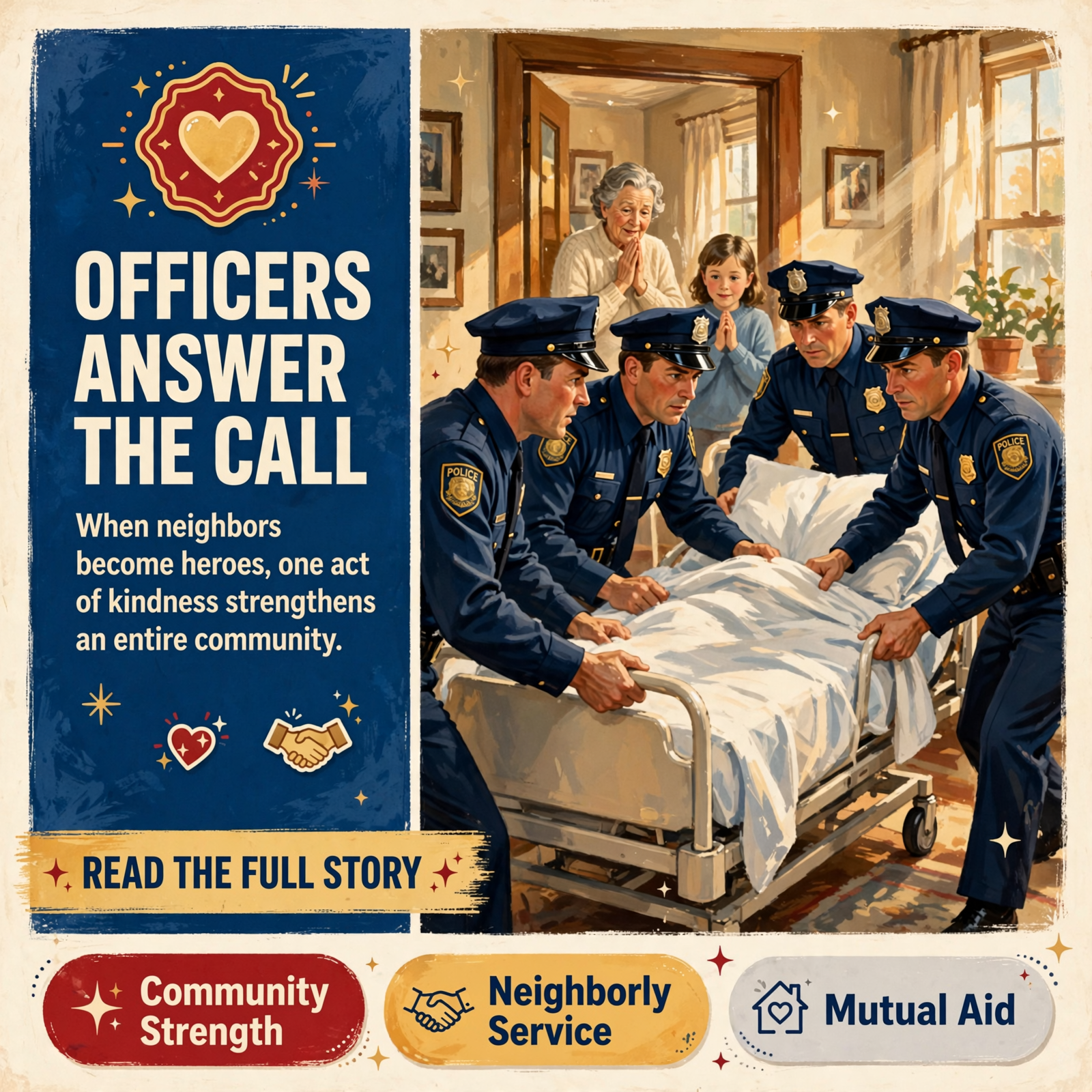 Featured image for "🚔 Local Officers Answer the Call: Community Comes Together to Help Neighbor in Need"