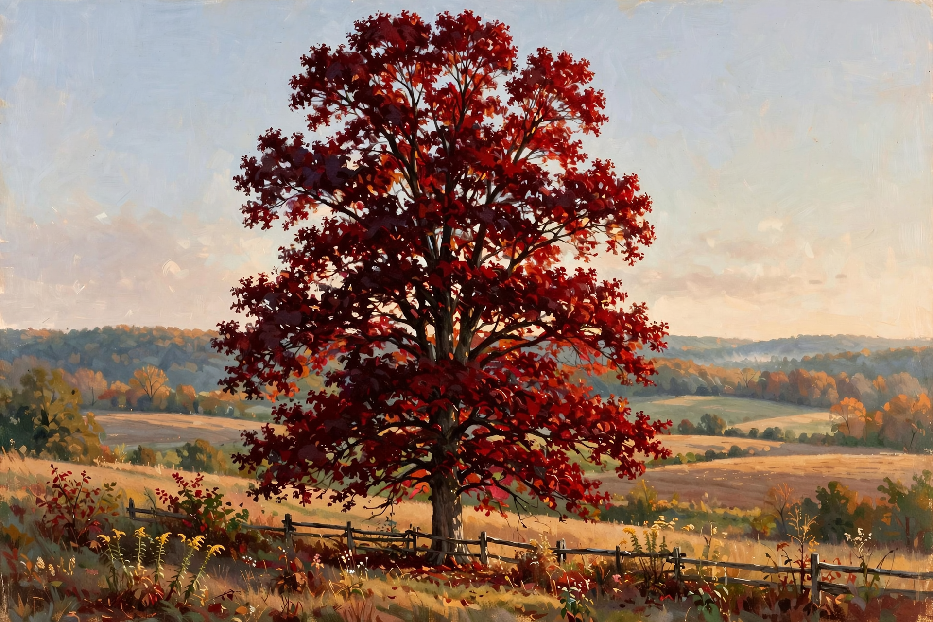 Illustration for 🌳 The Tree That's Turning Red Right Now: Black Tupelo