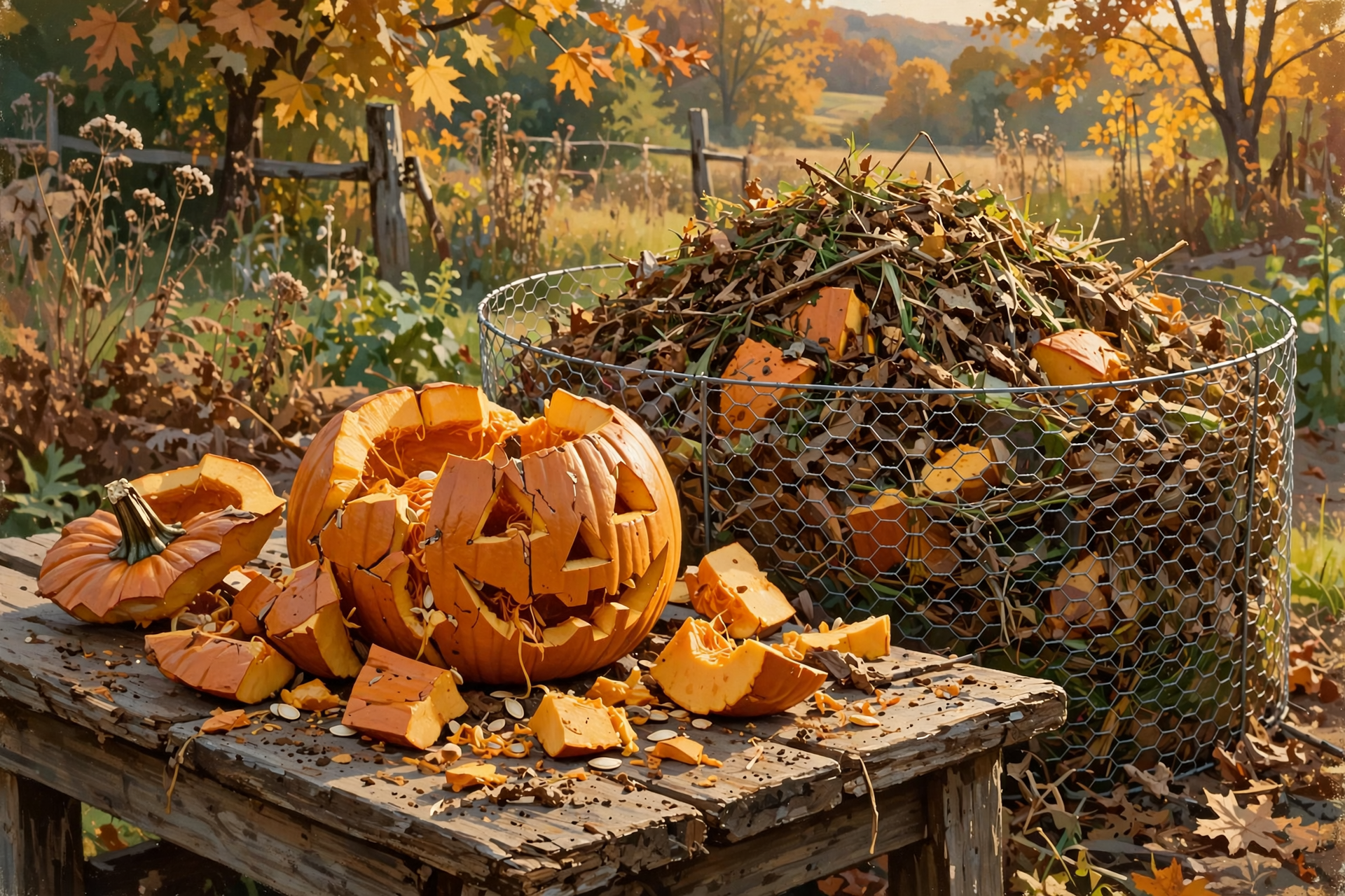 Illustration for 🎃 Carve It, Enjoy It, Then Compost It: A Second Life for the Jack-o'-Lantern