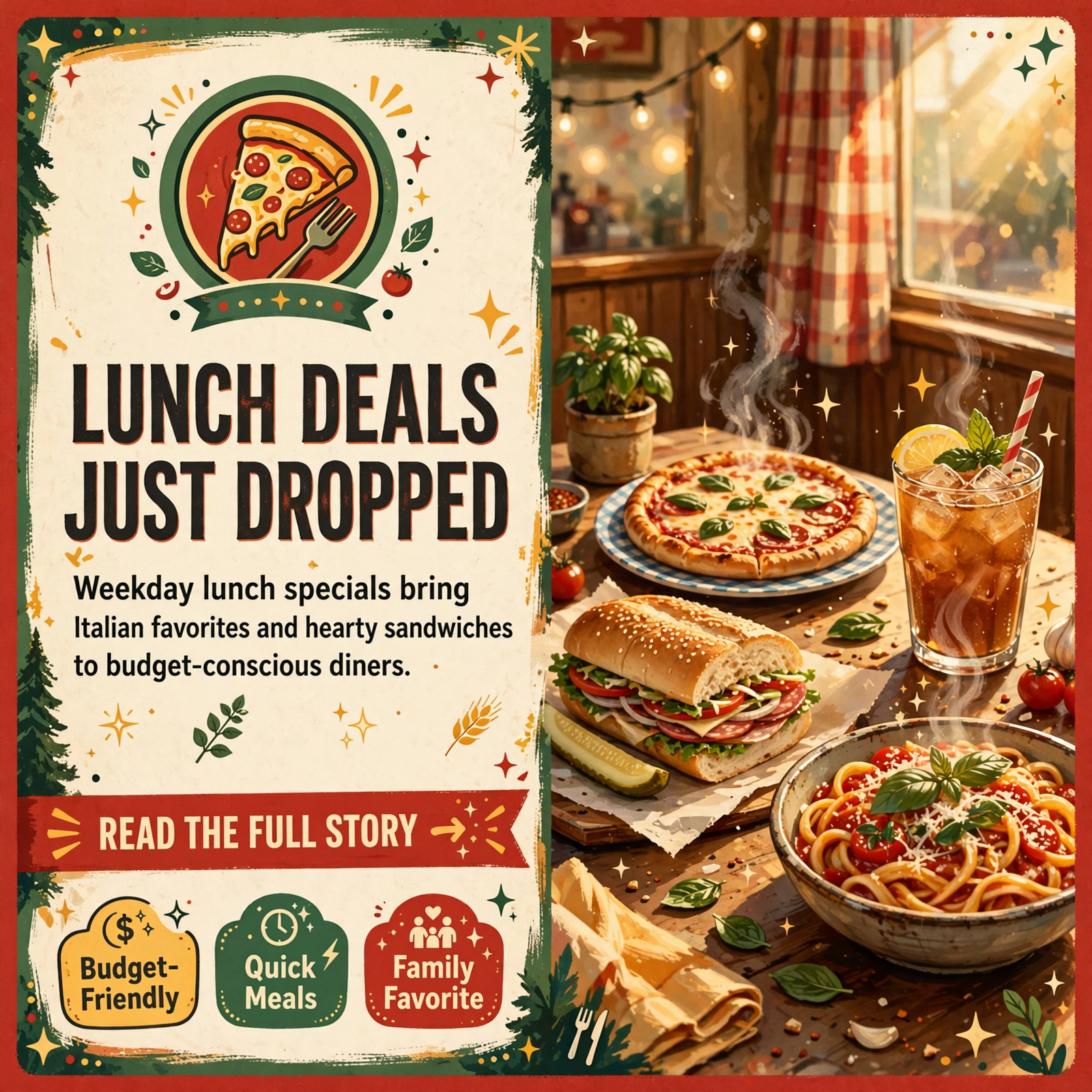 Featured image for "🍕 Weekday Lunch Specials Now Available in Dunlap - Pizza, Subs, and Pasta at Budget-Friendly Prices"