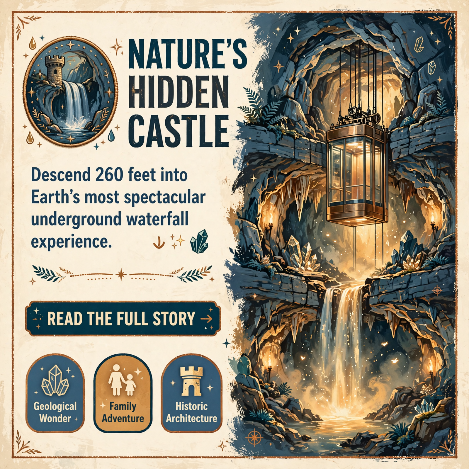 Featured image for "🏰 Explore Ruby Falls Castle & the Tallest Underground Waterfall in Chattanooga"
