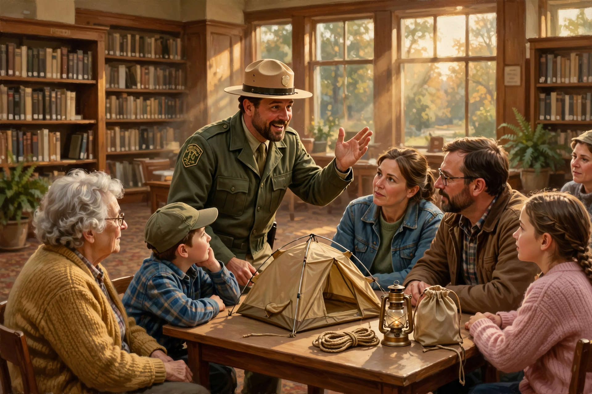 Illustration for 🏕️ Learn to Camp the Right Way — at the Library — With an Ocoee Ranger