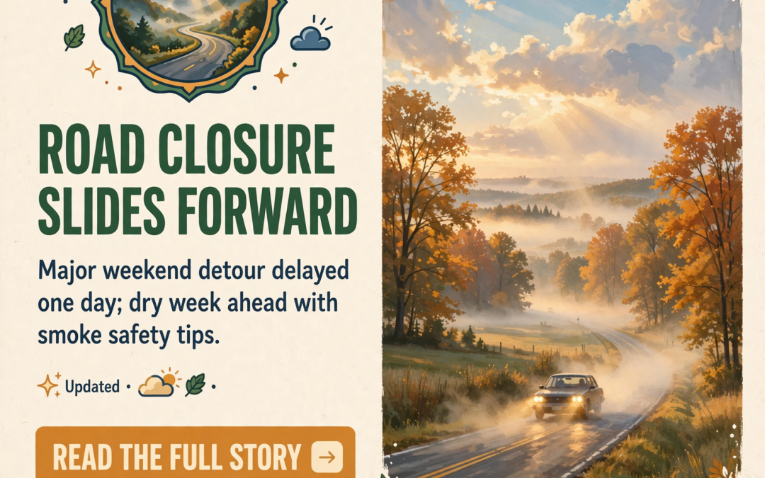 π§ East Brainerd Road Now Closes Saturday, Smoke Smarts for a Dry Week and Ten Days Until We Fall Back: Your Roads & Commute Report