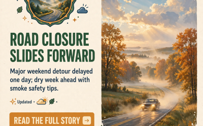 🚧 East Brainerd Road Now Closes Saturday, Smoke Smarts for a Dry Week and Ten Days Until We Fall Back: Your Roads & Commute Report