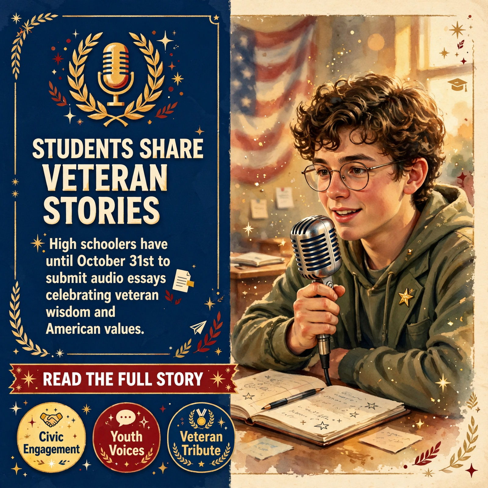 ๐ค VFW Voice of Democracy Essay Competition Deadline Set for October 31st โ Featured Image Featured image for "๐ค VFW Voice of Democracy Essay Competition Deadline Set for October 31st"