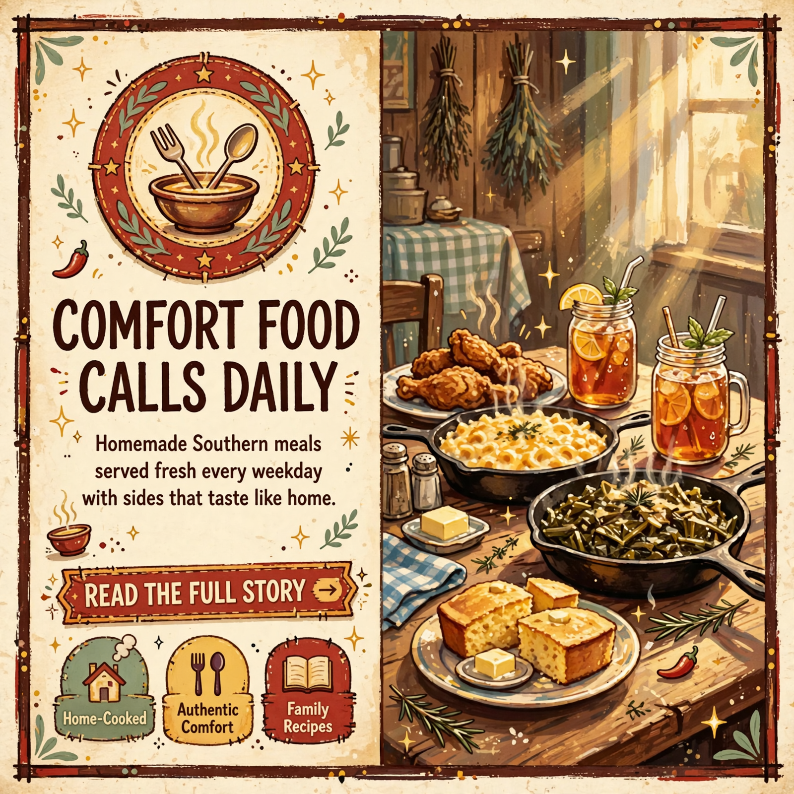 Featured image for "🍽️ The Southern Pantry Daily Menu: Thursday's Southern Comfort Lineup in Dunlap"
