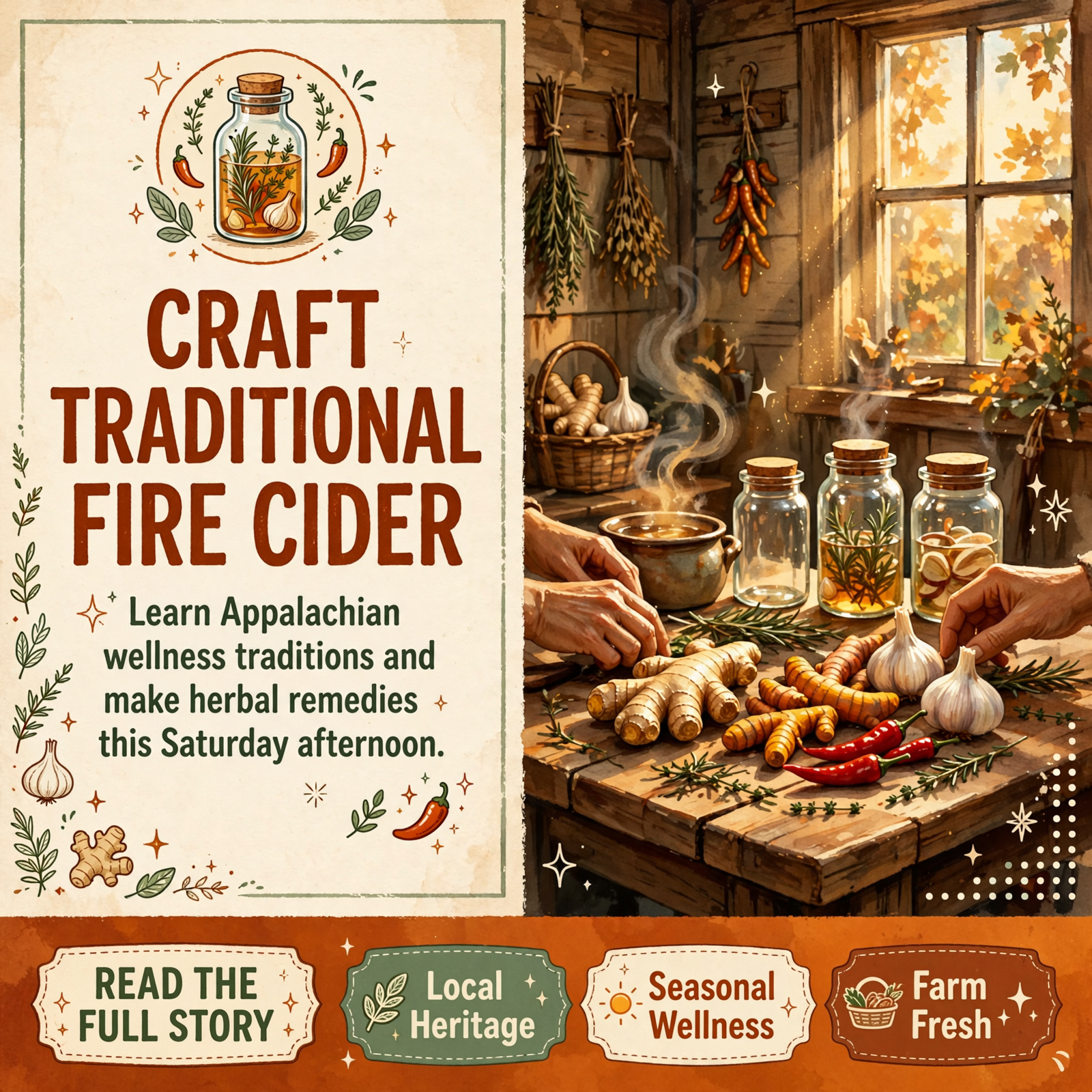 Featured image for "🍂 Fire Cider Workshop in McMinnville, TN - Learn Traditional Wellness Craft This Saturday"