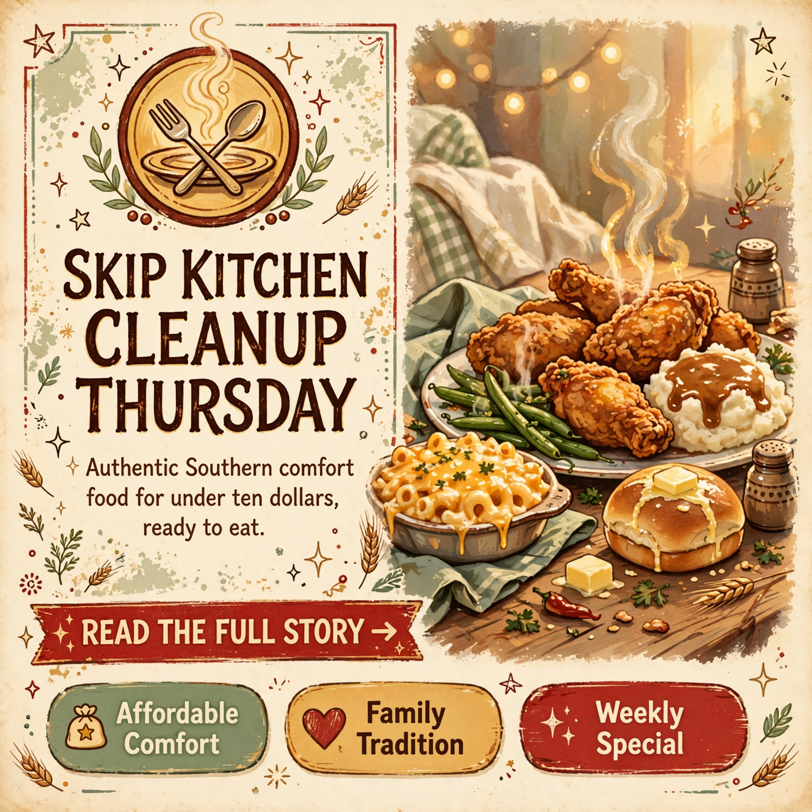 Featured image for "🍗 Thursday Chicken & Dressing Special at Tammy's Market in McMinnville - $9.99 for a Full Southern Plate"