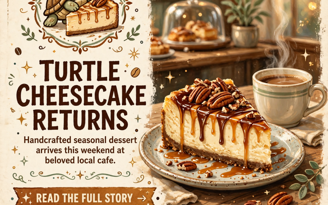 🍰 Turtle Cheesecake This Weekend at The Roost Cafe in Pelham