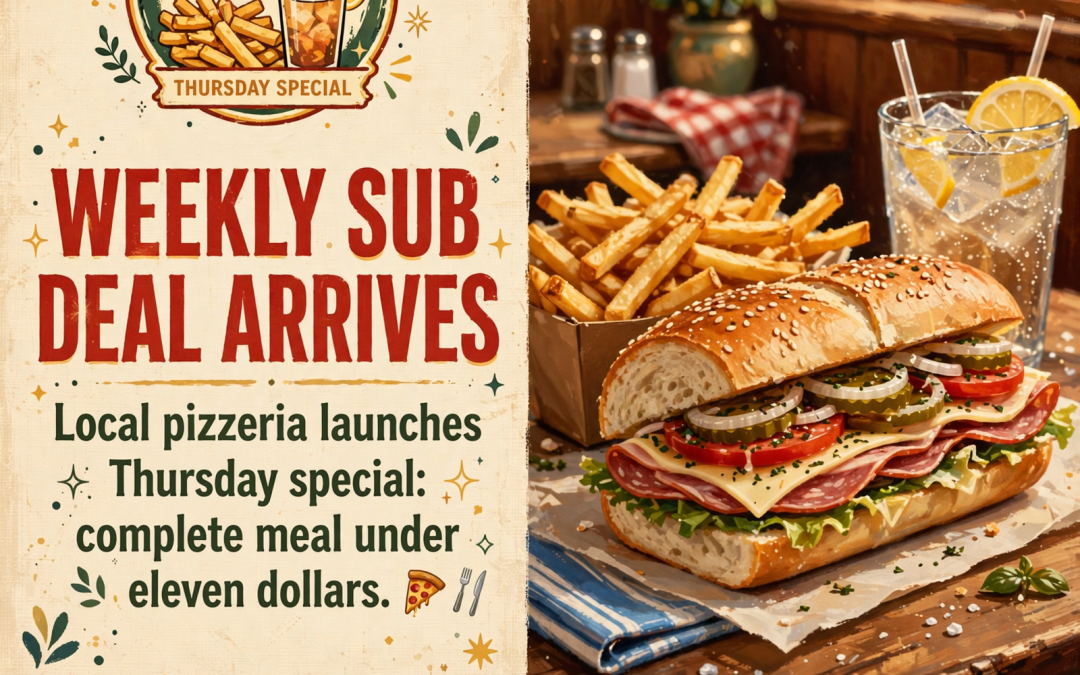🥪 Dunlap Pizza King Launches Thursday Sub Special – $10.99 for Sub, Fries & Drink