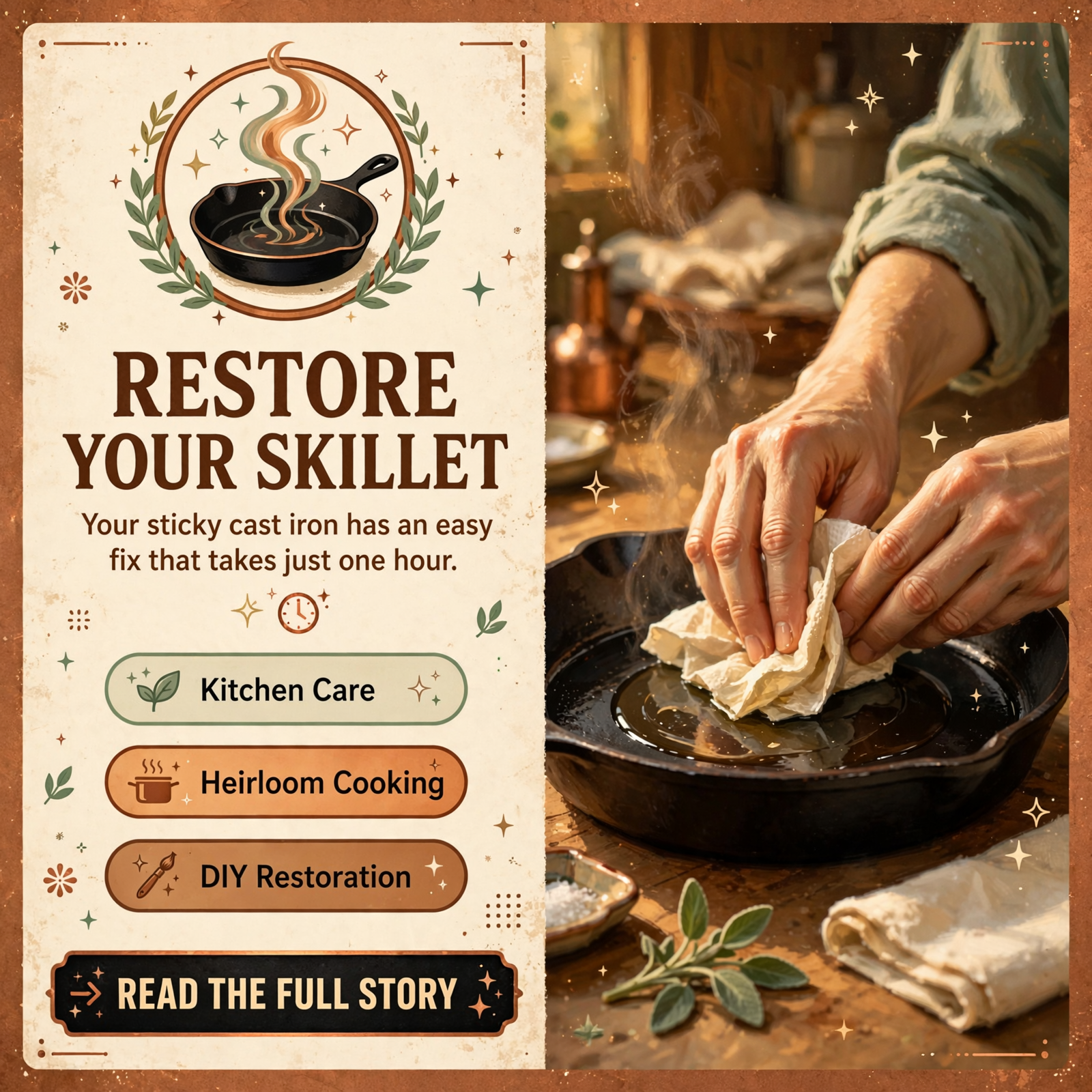 Featured image for "🍳 Fix a Sticky Cast Iron Skillet - Here's What to Do"