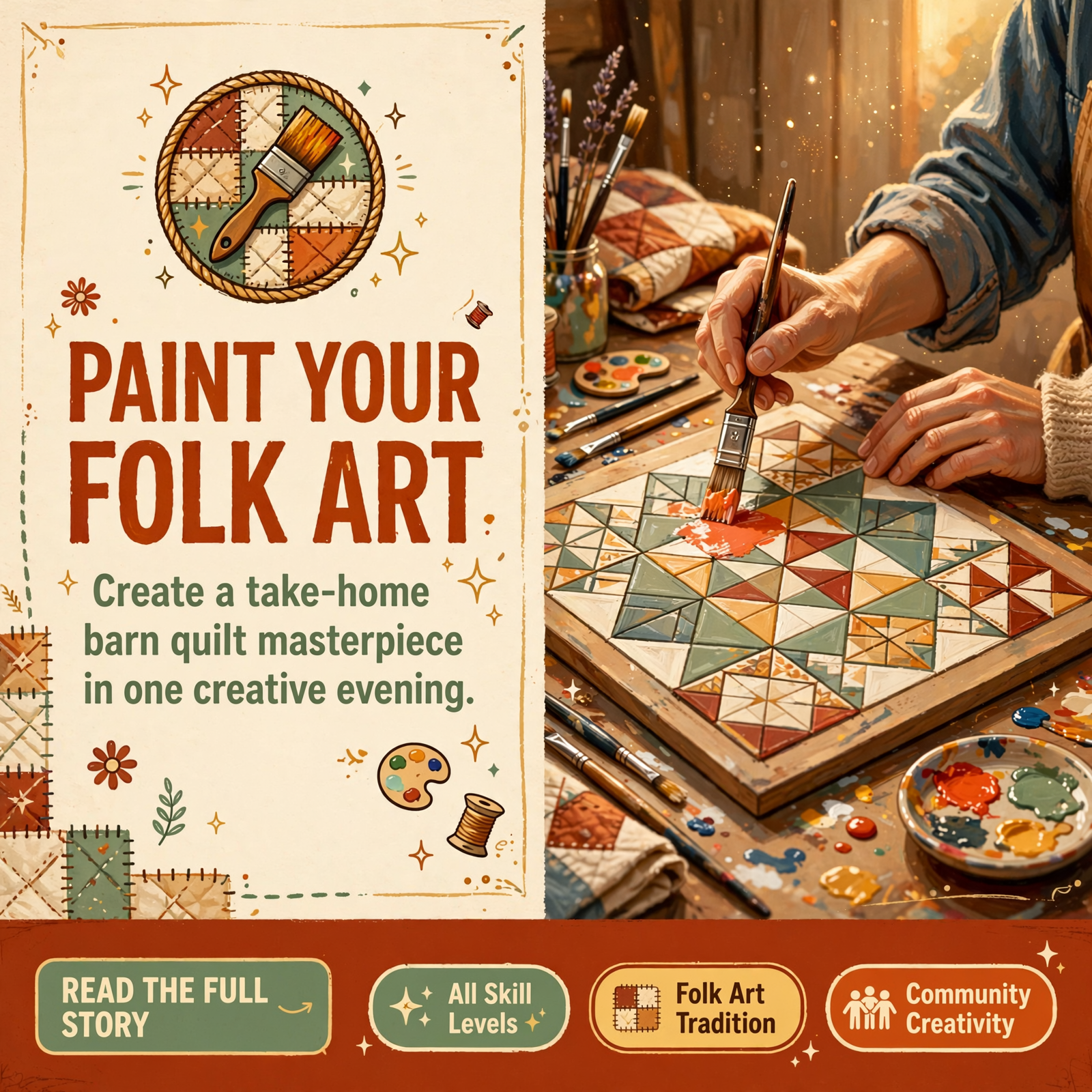 Featured image for "🎨 Paint a Barn Quilt at Winsome Stroll Market - October 30 Workshop"