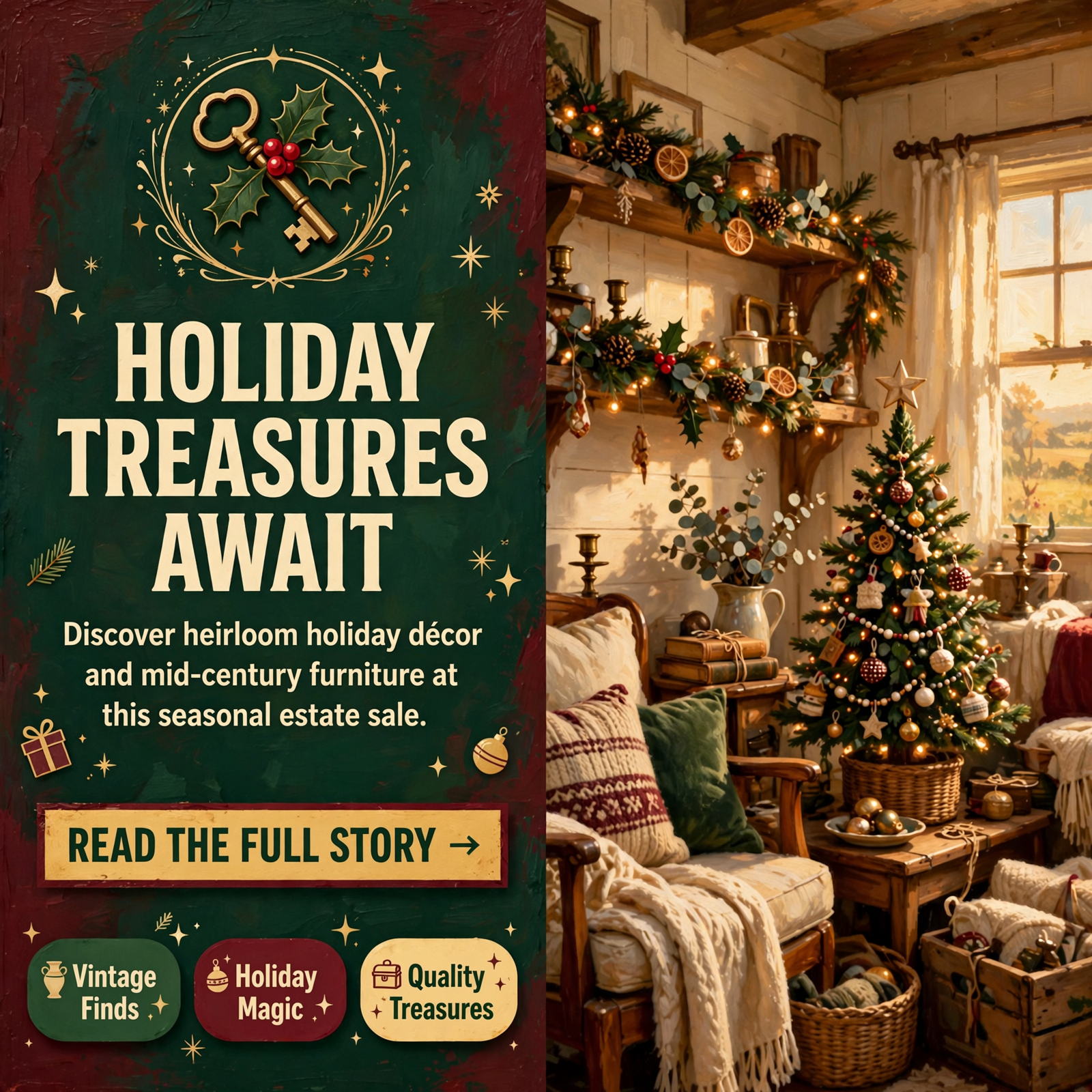 Featured image for "🎄 Farmhouse Estate Sale Brings Christmas Treasures to Cookeville, October 29-November 1"