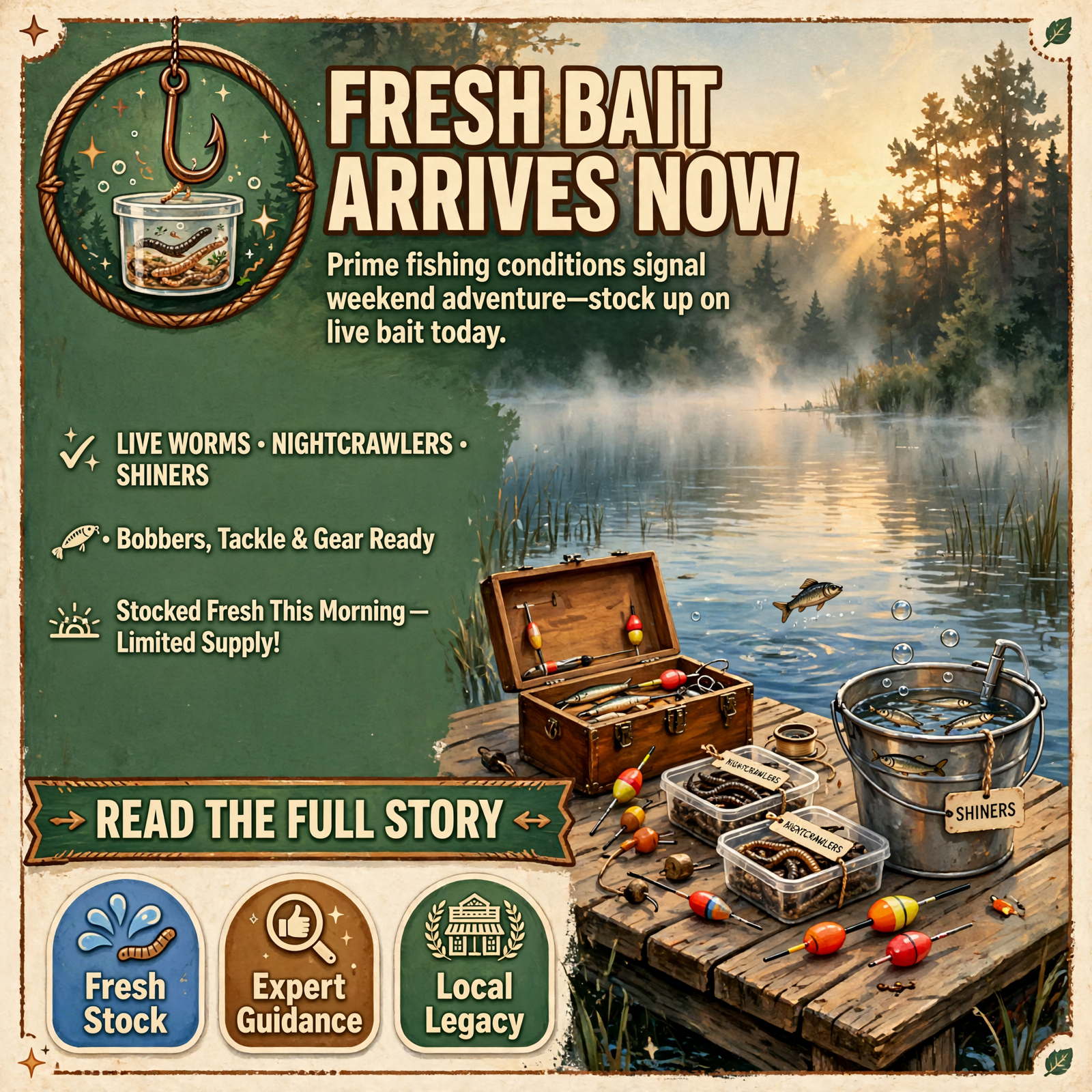 π£ Fresh Live Bait Arrives at Jack’s Bait & Tackle Shop for Weekend Fishing β Featured Image Featured image for "π£ Fresh Live Bait Arrives at Jack's Bait & Tackle Shop for Weekend Fishing"