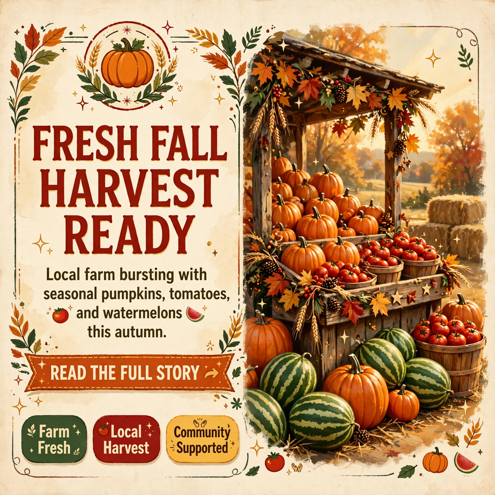 Featured image for "🎃 Fresh Fall Produce at Gary Swafford Farms in Pikeville - Pumpkins, Tomatoes & Watermelons"