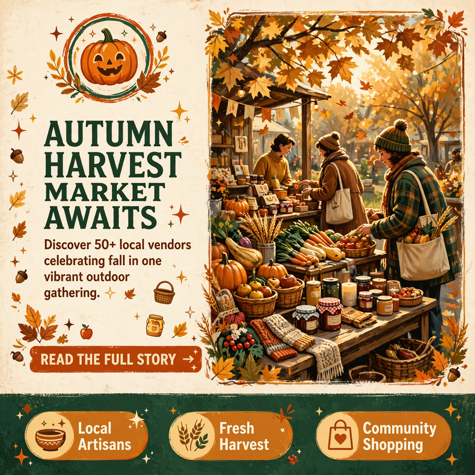 Featured image for "🎃 Autumn Harvest Market Brings 50+ Vendors to Cambridge Square"