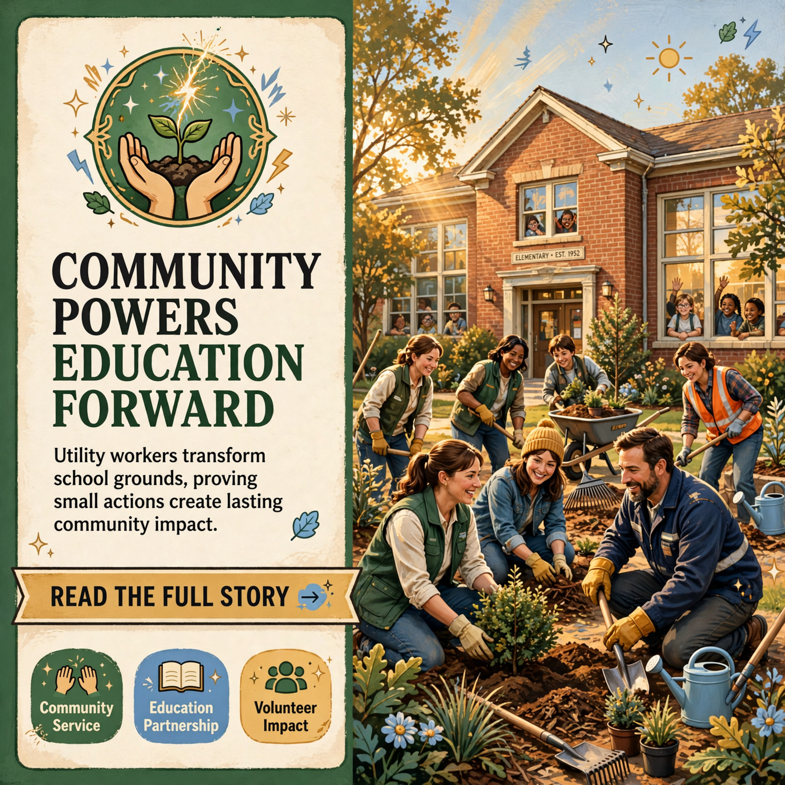 Featured image for "⚡ Caney Fork Electric Cooperative Volunteers Transform Doyle Elementary School Grounds"