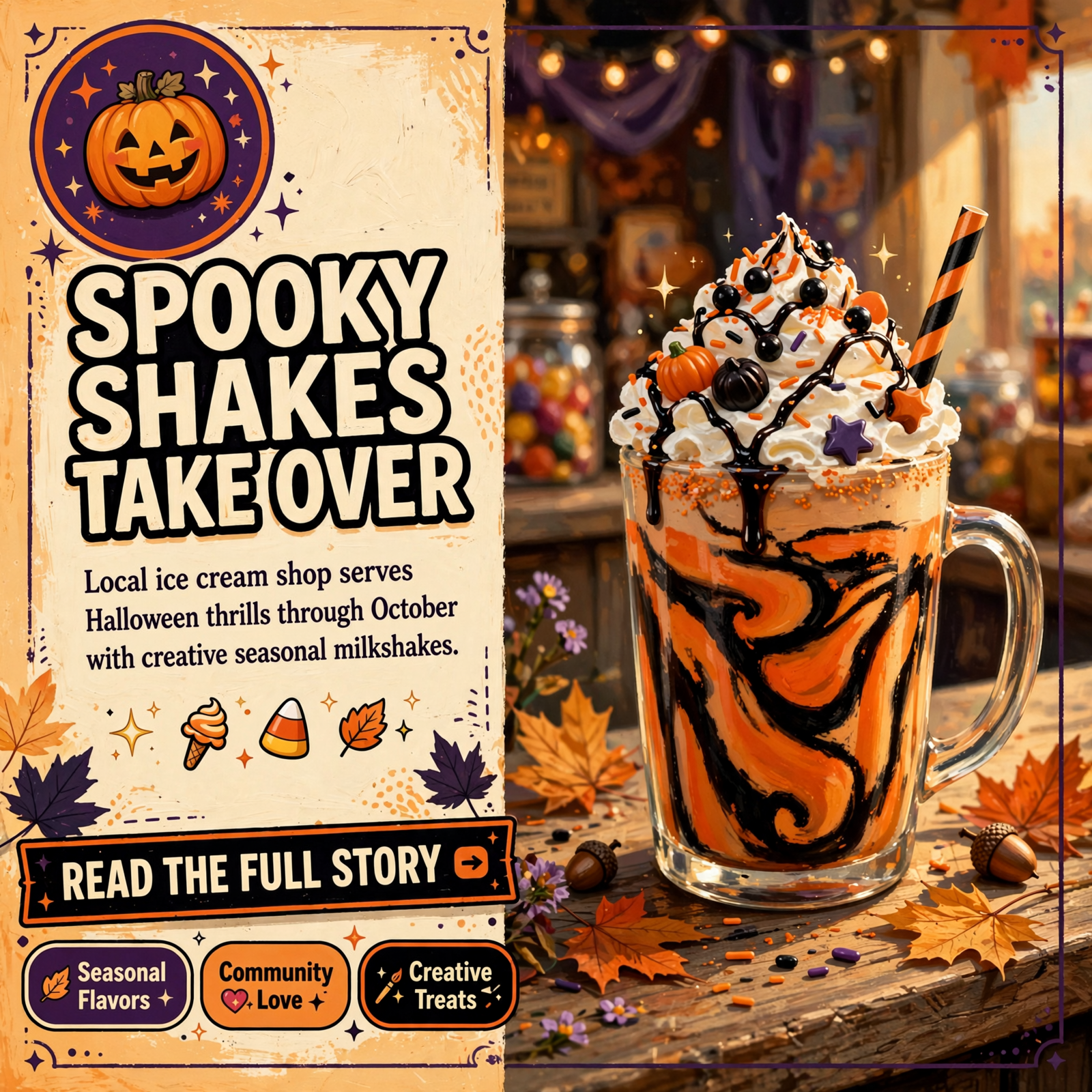 Featured image for "🍦 Spooky Milkshakes All Month at Udder Yum Ice Cream Shoppe in Dunlap"