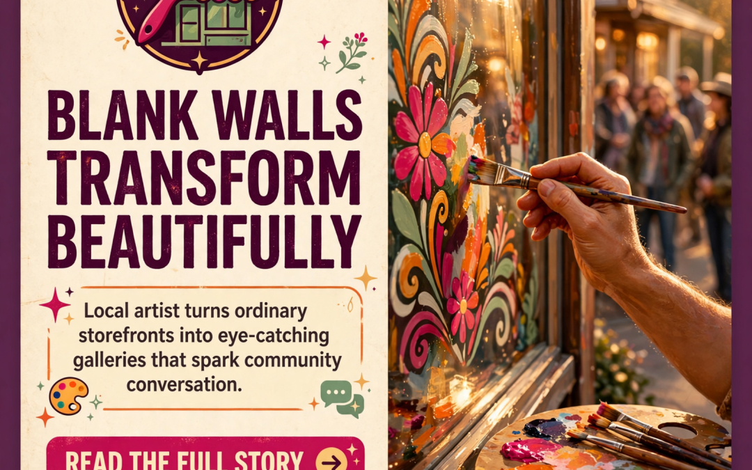 🎨 Local Artist Brings Storefront Windows to Life with Custom Painted Murals